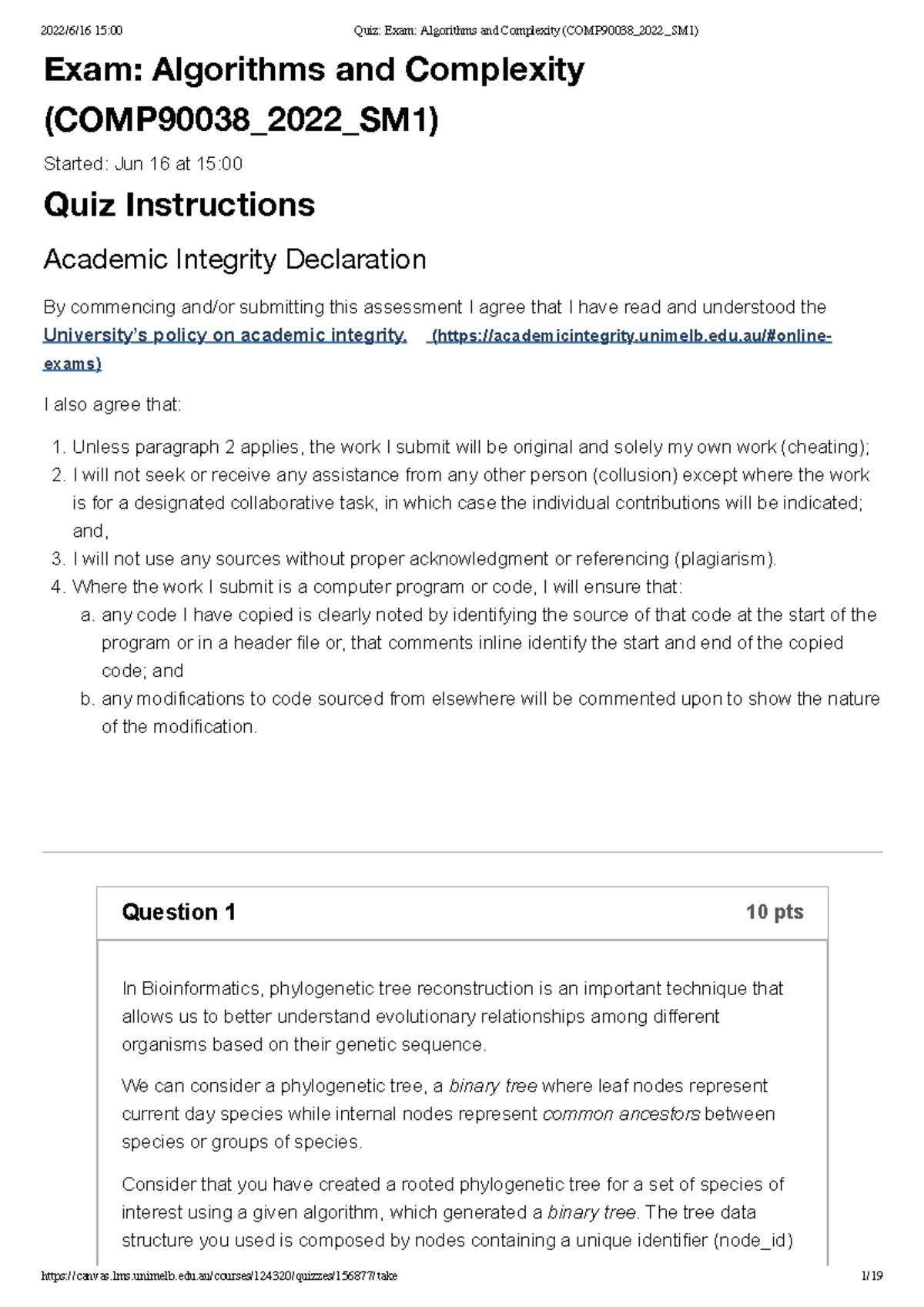 COMP90038_2021_SM1 - Algorithms and Complexity Exam Questions - Studocu