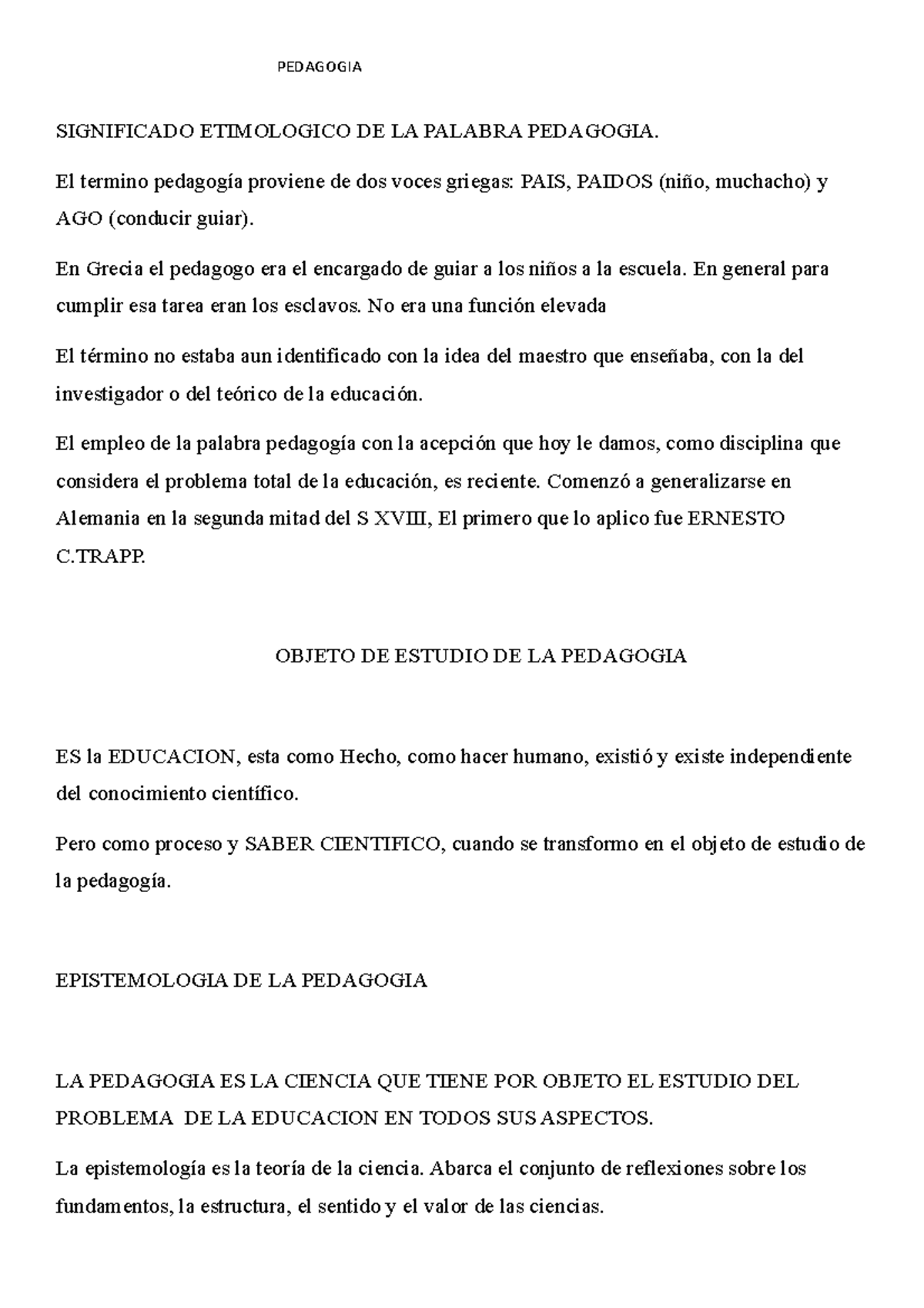 Etimología y Evolución de la Palabra Pedagogía en el Estudio Educativo ...