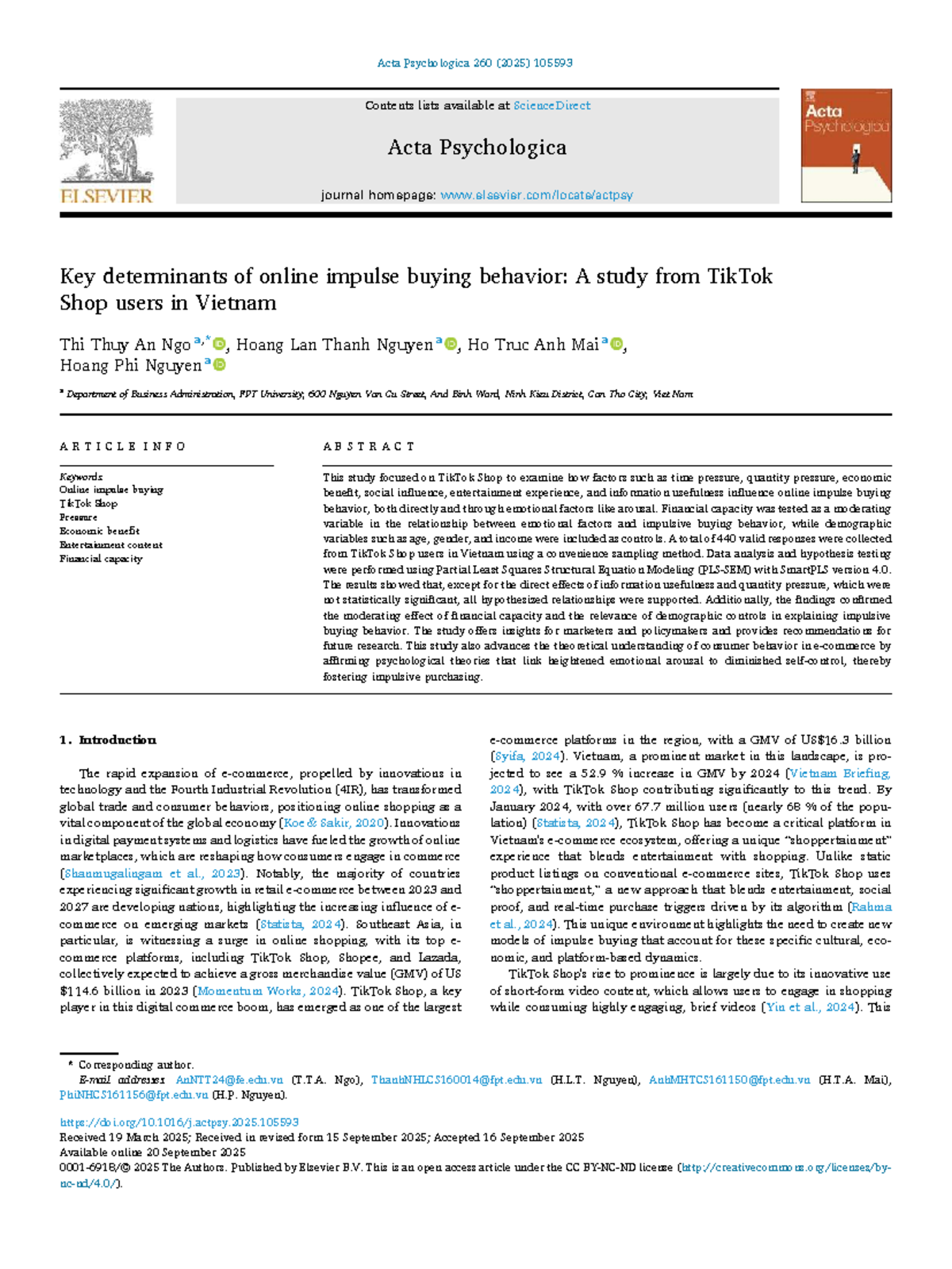 Key Determinants of Online Impulse Buying Behavior: Insights from ...