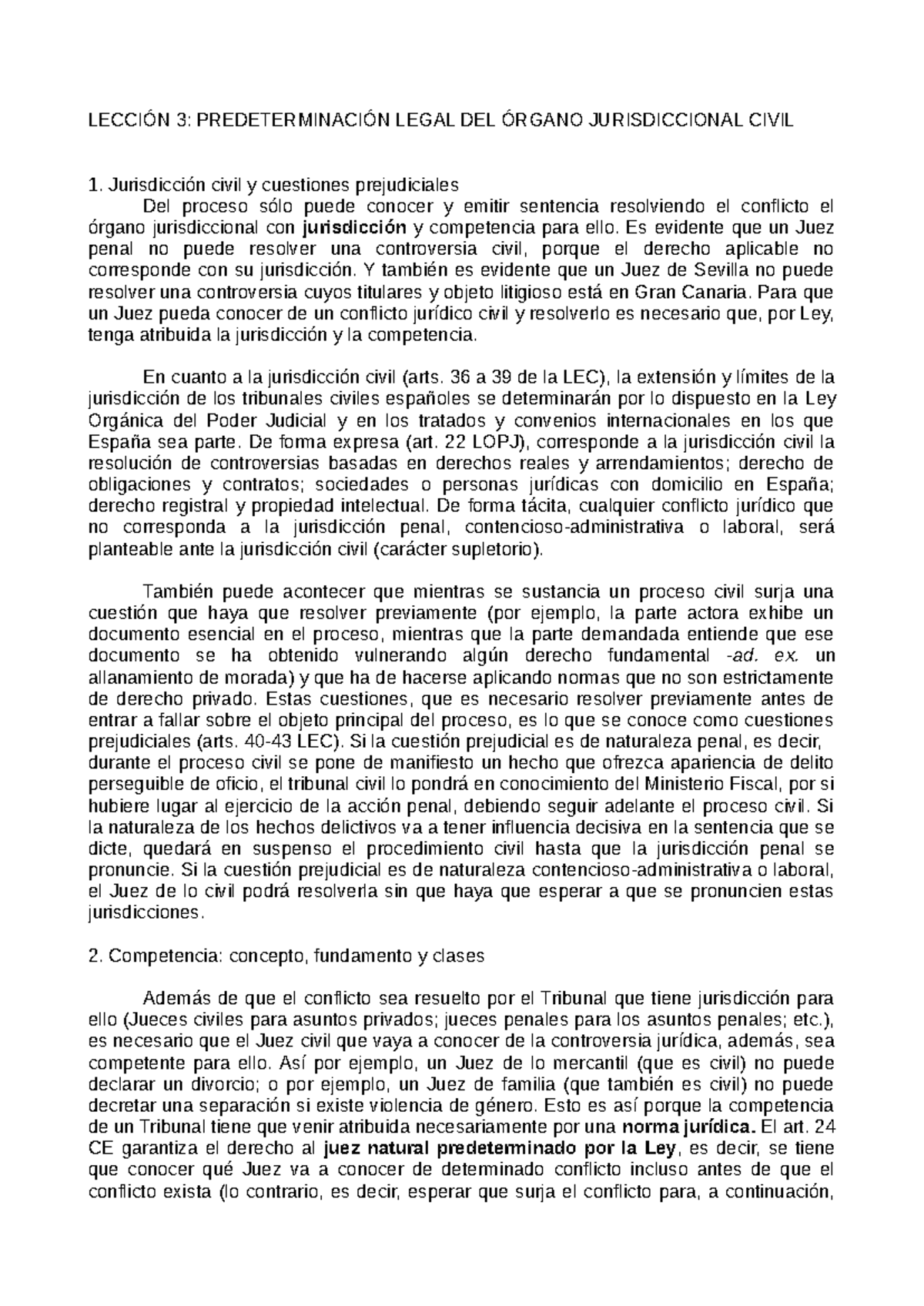 Leccion 03 - tm 3 - LECCIÓN 3: PREDETERMINACIÓN LEGAL DEL ÓRGANO ...