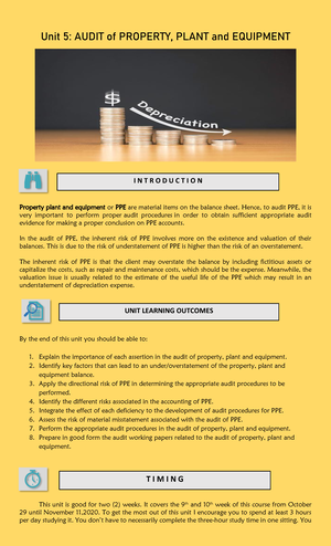 Audit PPE-notes - substantive test for property, plant and equipment ...