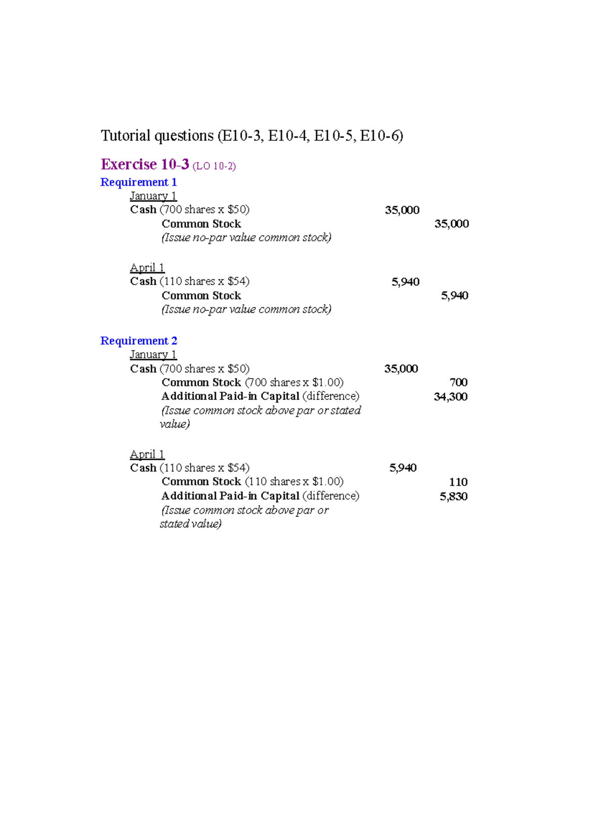 Week+11+topic+tutorial+solutions - 7XWRULDO TXHVWLRQV (E10-3, E10-4 ...