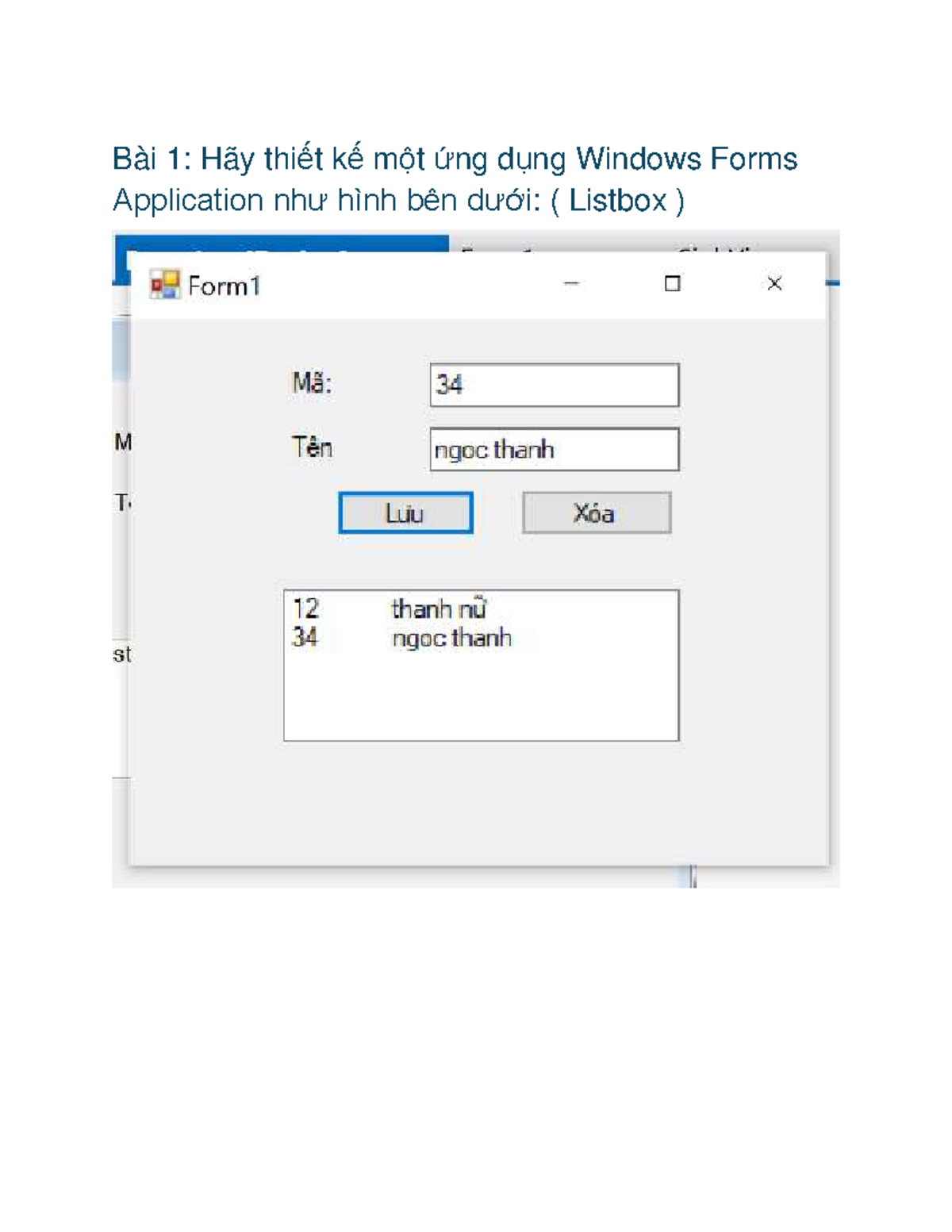 Bài Tập Lập Trình Windows Forms - B4 DHM LTGD - Studocu
