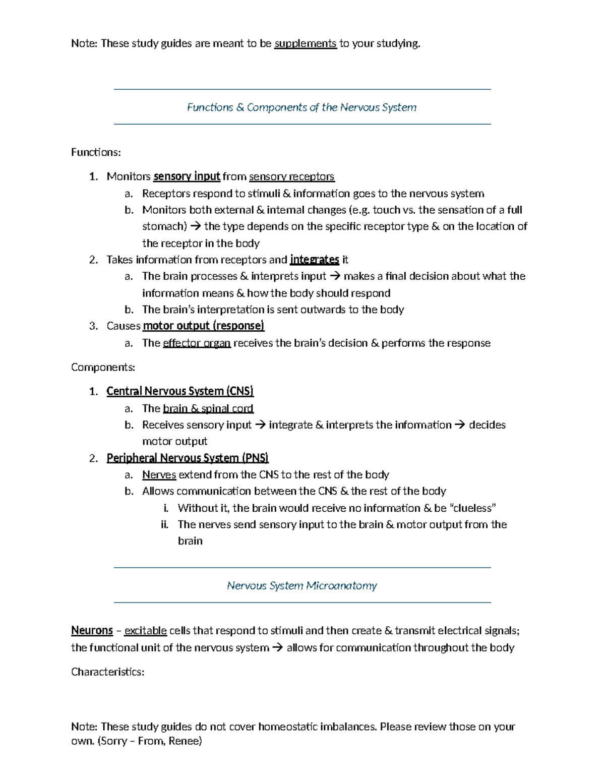 BIOL 251 - Chapter 11 Study Guide: Nervous System Fundamentals - Studocu