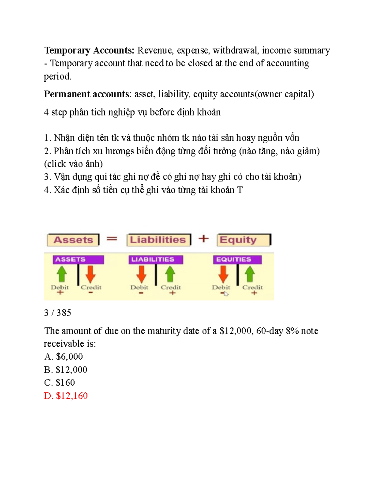 ACC101 - Temporary Accounts and Financial Analysis Notes - Studocu