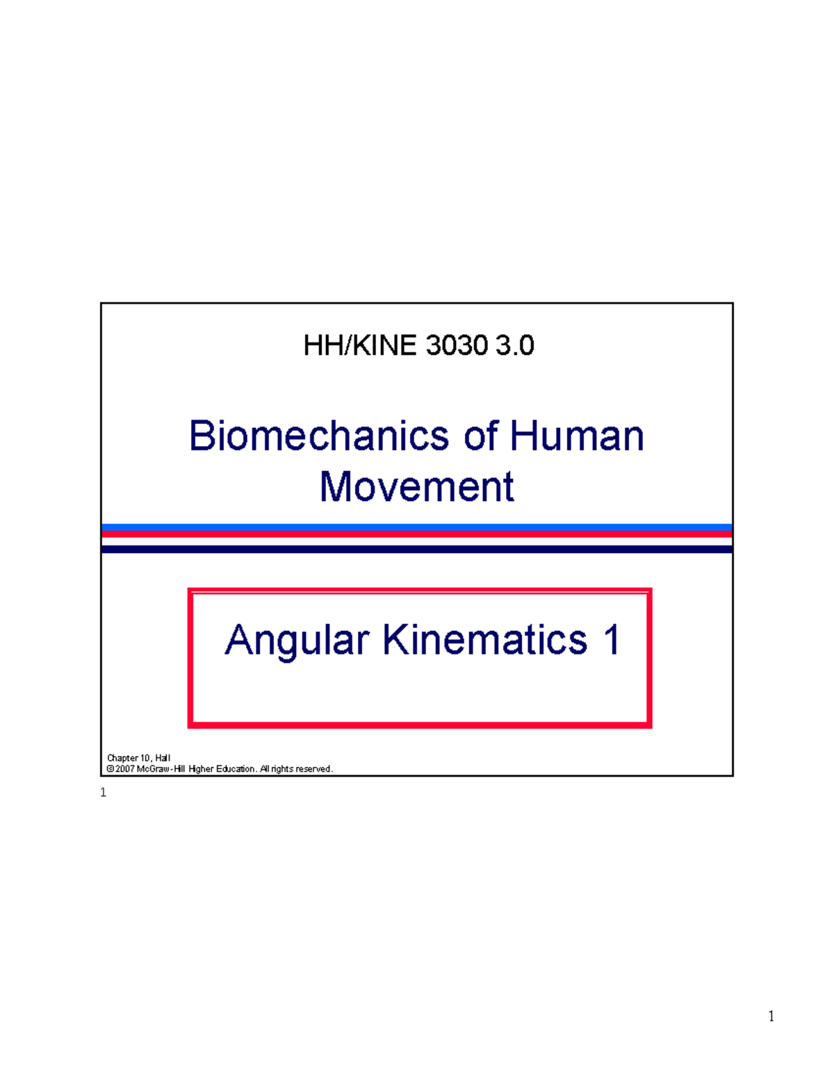 KINE 3030 Final Exam Chapter 10: Angular Kinematics Overview - Studocu