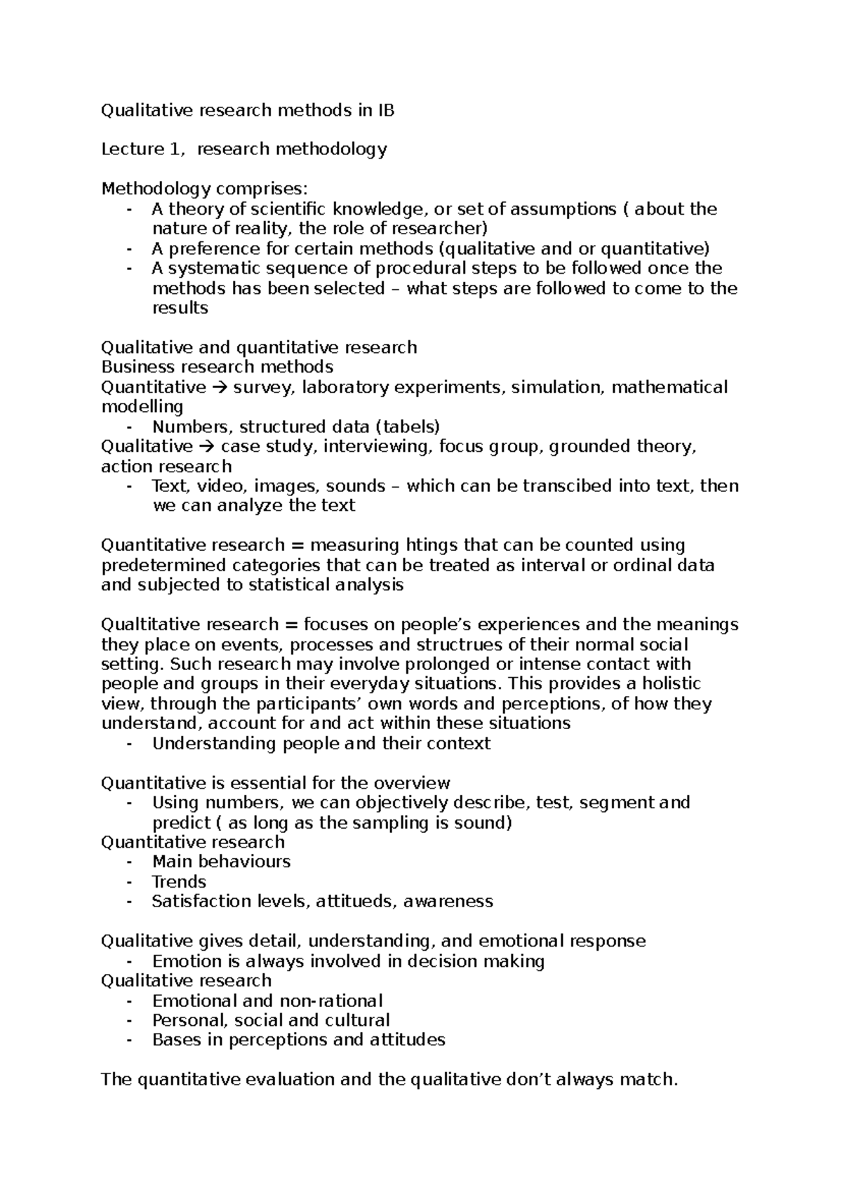 BSc IB Y2: Qualitative Research Methods in IB - Lecture Series ...