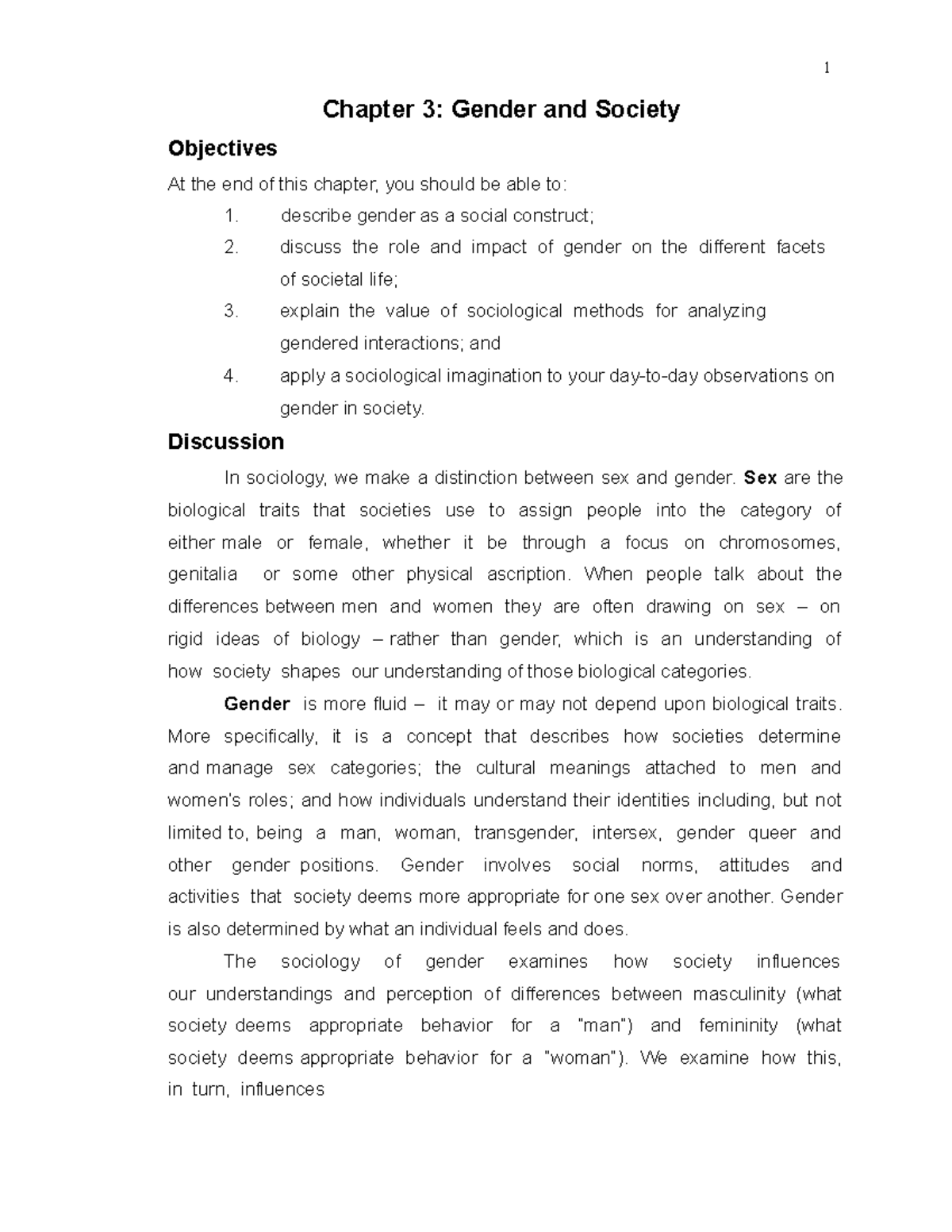Module 3 GE Elect 3 - Lecture Notes on Gender and Society Concepts ...