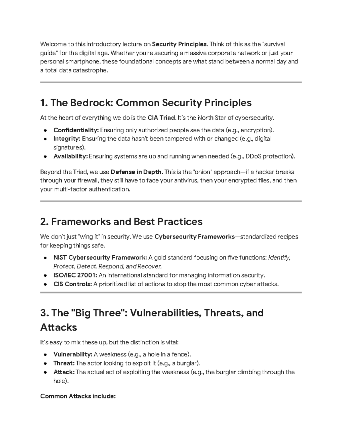 Cybersecurity Principles Explained: Introductory Lecture Notes - Studocu
