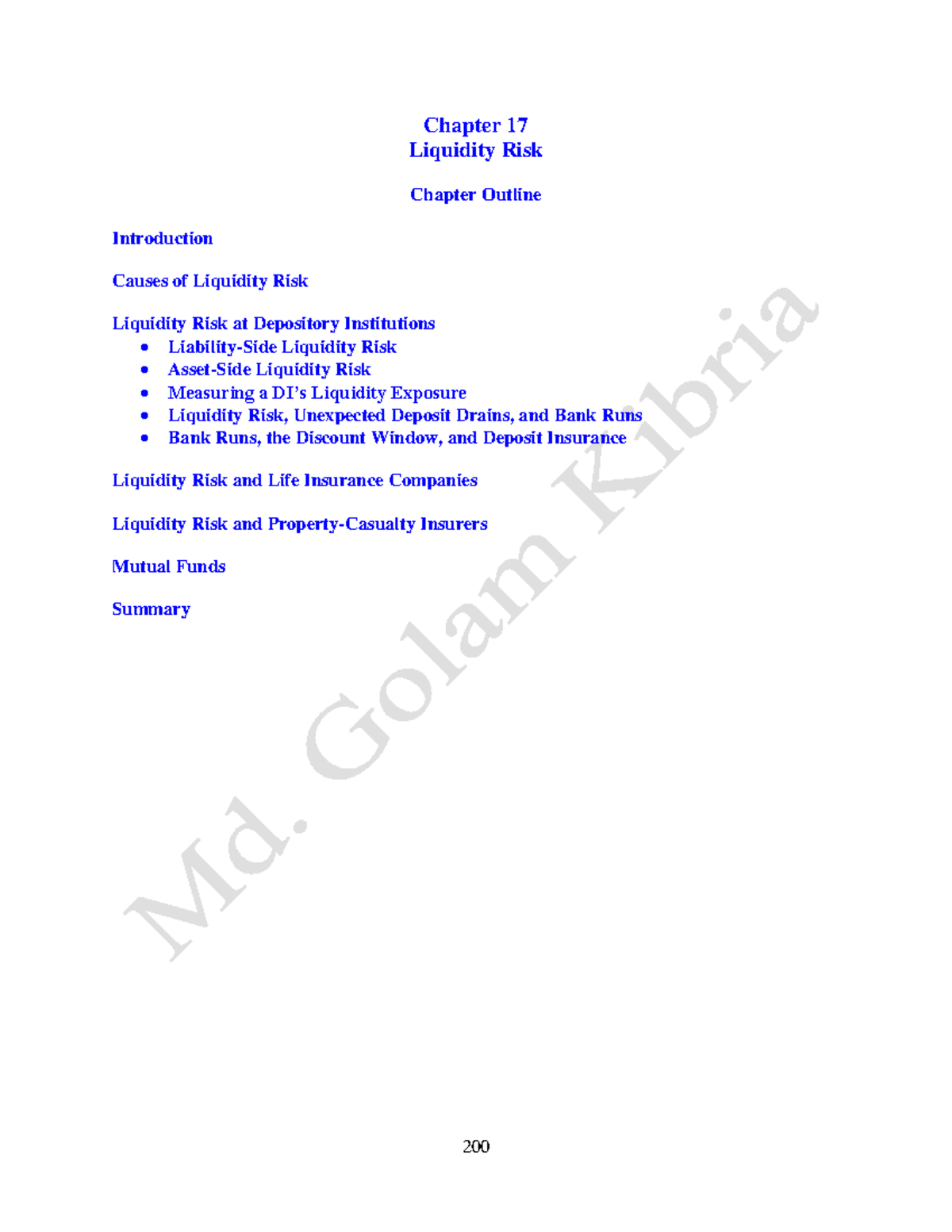 Financial Institutions Management CH017: Understanding Liquidity Risk -  Studocu