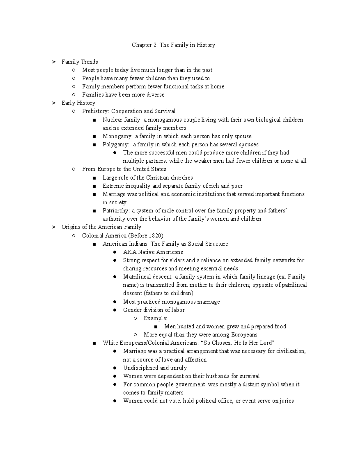Cohen, Chapter 2 - Family in History Lecture Notes - Studocu