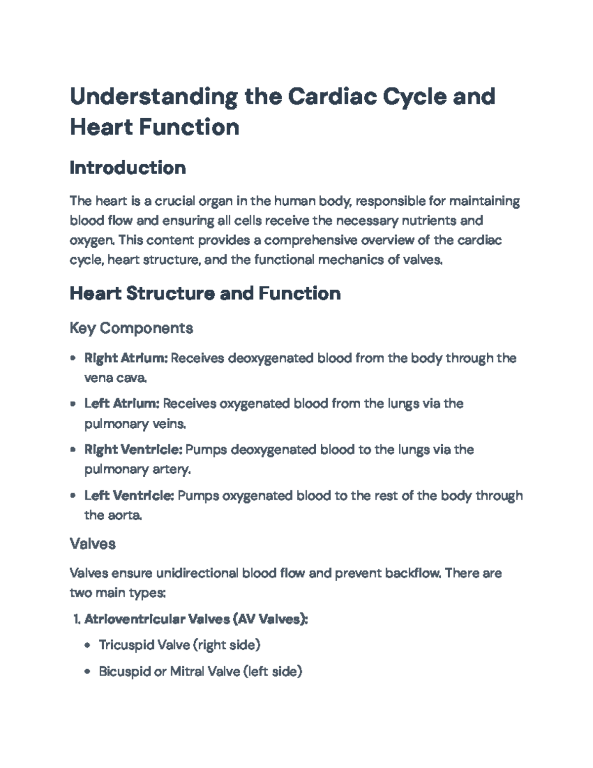 Understanding the Cardiac Cycle: Structure, Function, and Mechanics ...