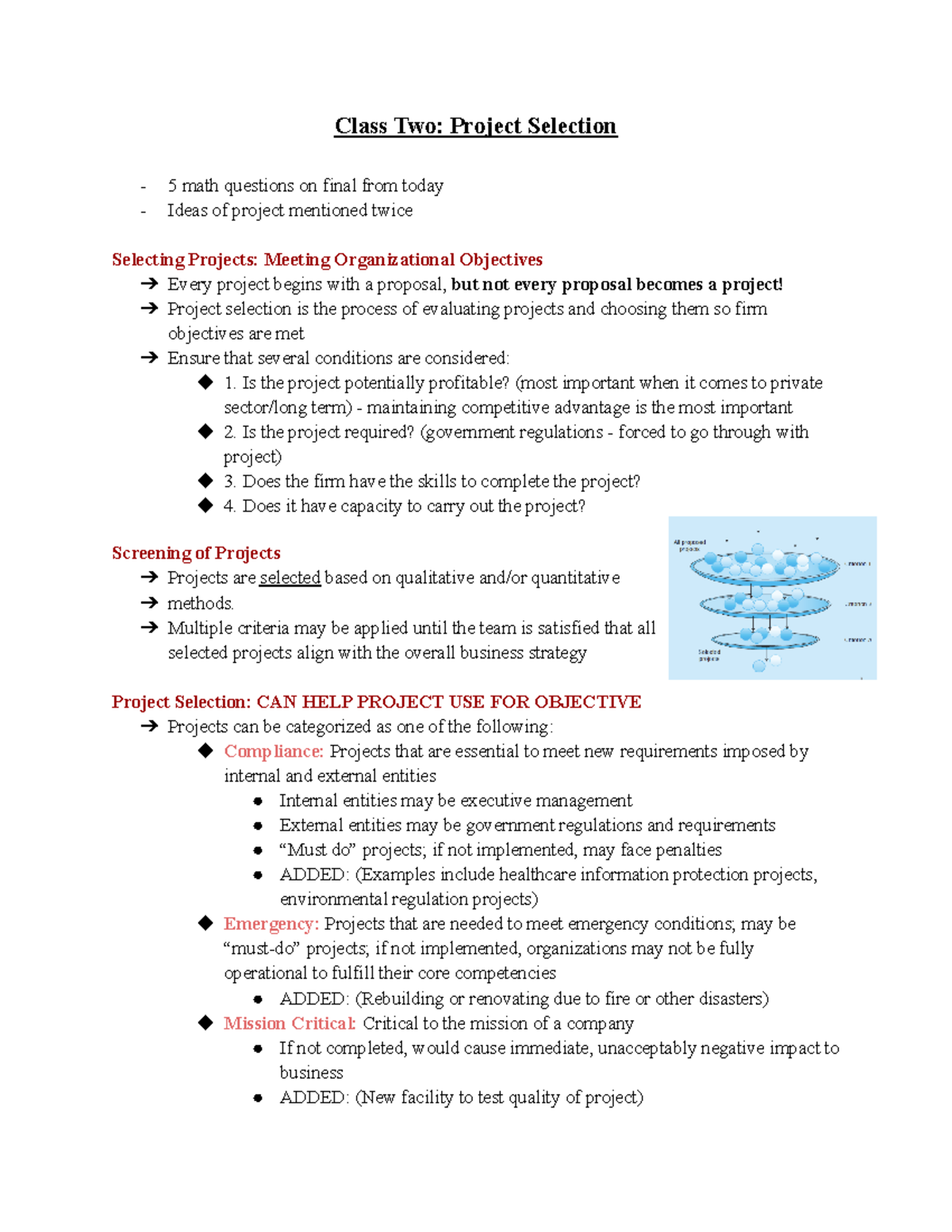 PM 101: Class Two - Project Selection Insights and Evaluation ...