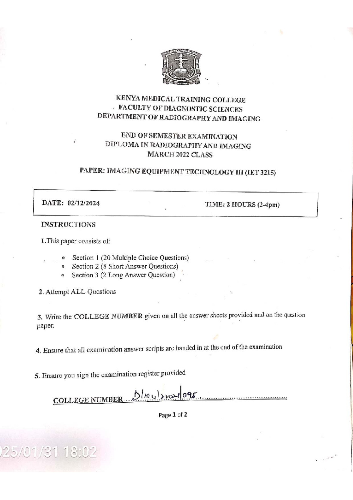 IET 3215 End of Semester Exam Revision Paper - Dec 2025 - Studocu