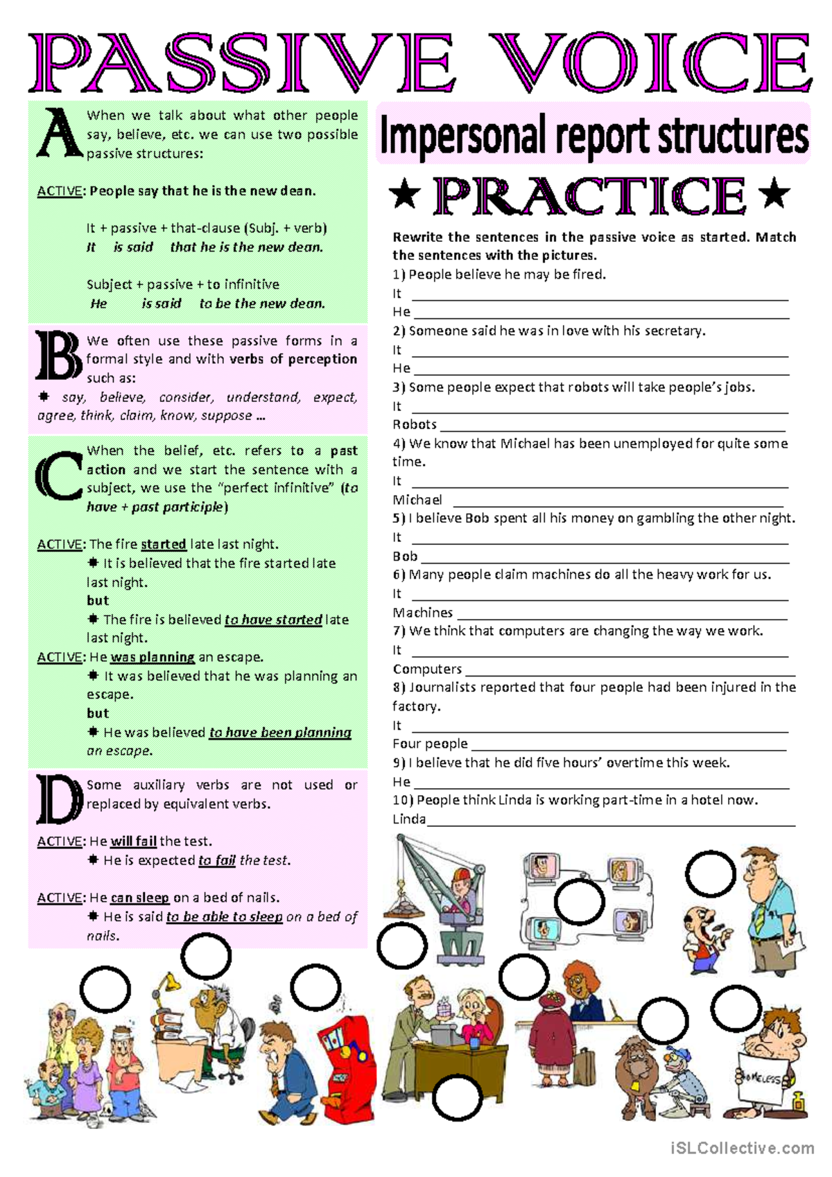 Passive Voice Structures: It is Said... He is Said to Be... - Studocu