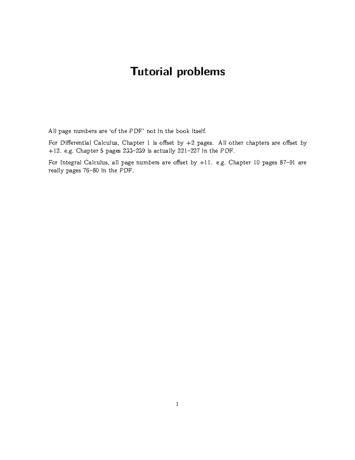 Differential & Integral Calculus Tutorial Problems (Week 9) - Studocu