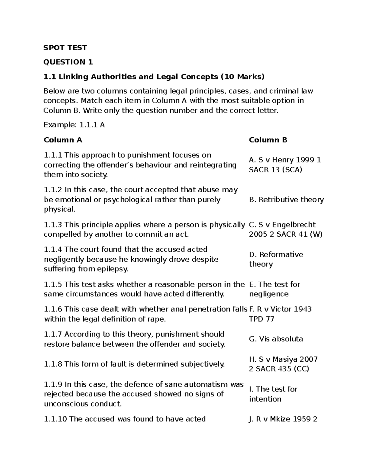 Spot Test 2026: Linking Legal Concepts and Authorities in Criminal Law ...