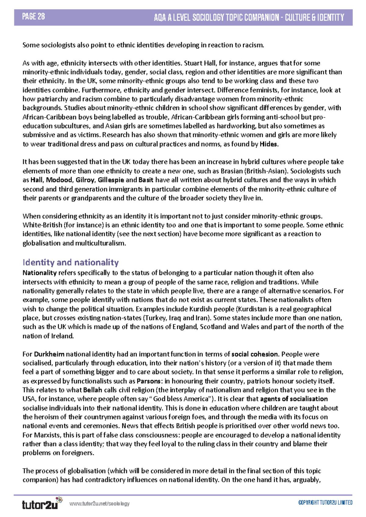 AQA-Sociology-Culture-Identity-Companion-Sample - Page 28 tutor2u ...