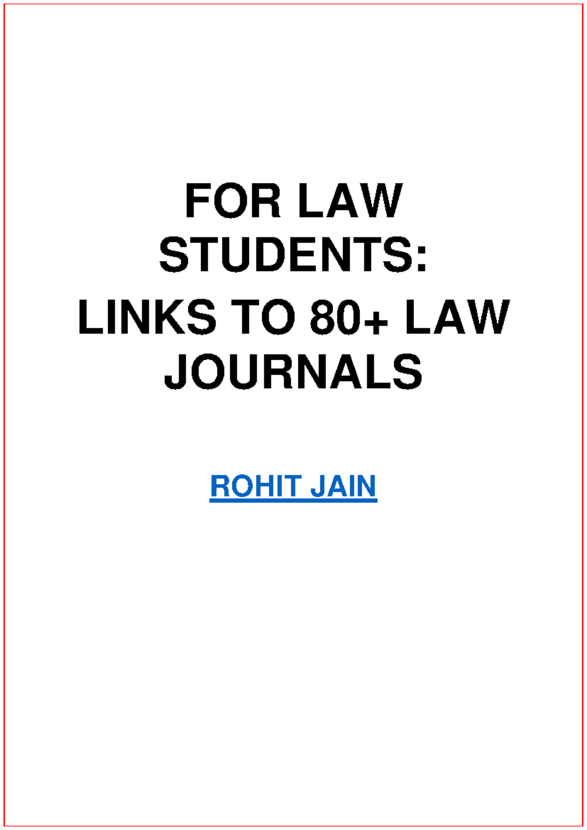 80+ Essential Law Journals for Students: A Curated Collection - Studocu