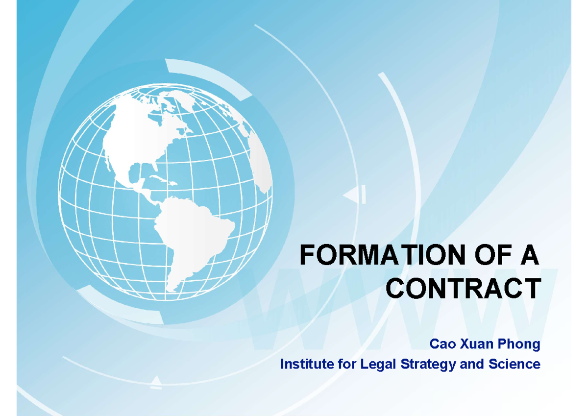 Formation of a Contract: Key Elements and Considerations (Pp) - Studocu