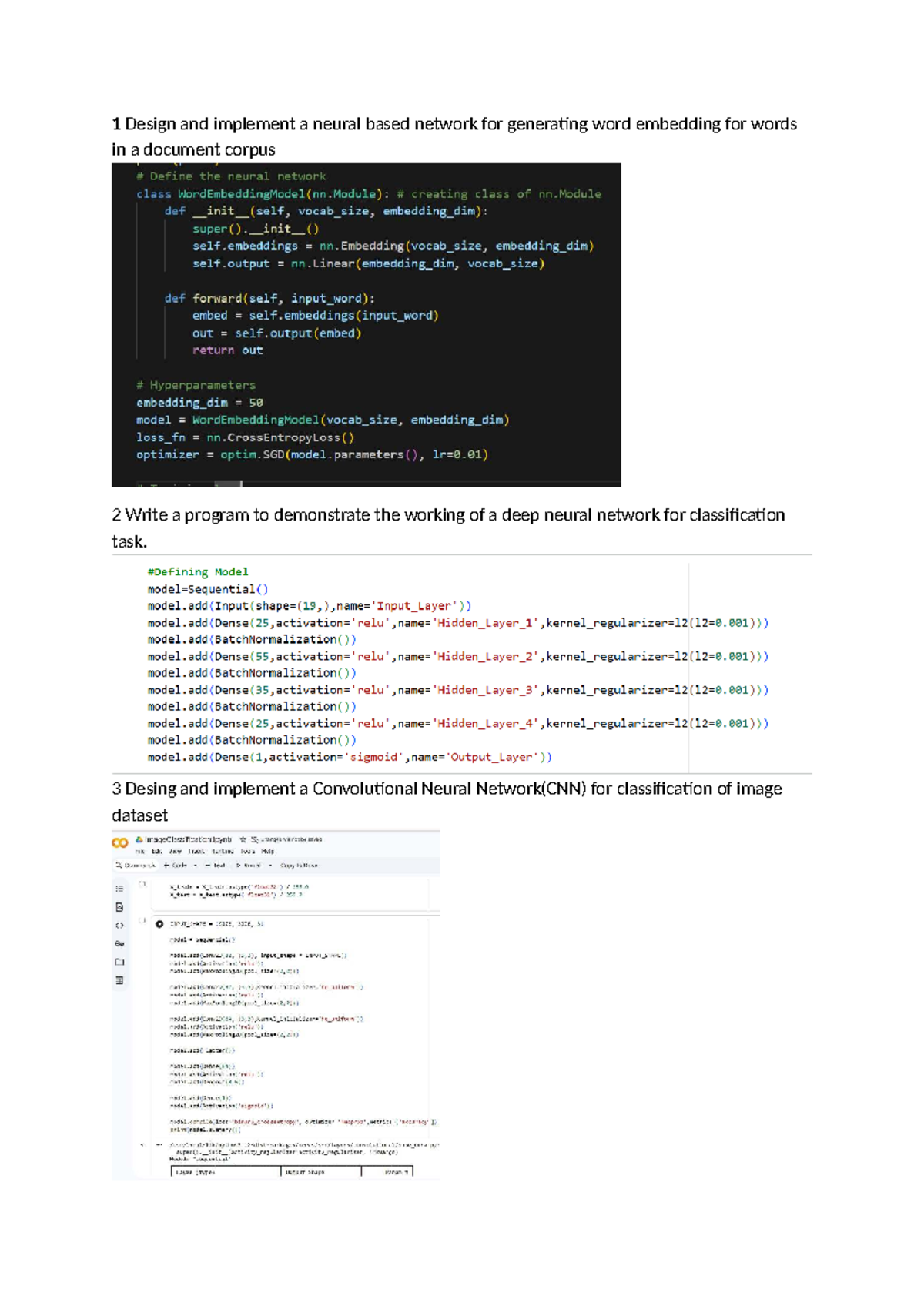 DL LAB - for lab component - Artificial Intelligence - 1 Design and ...