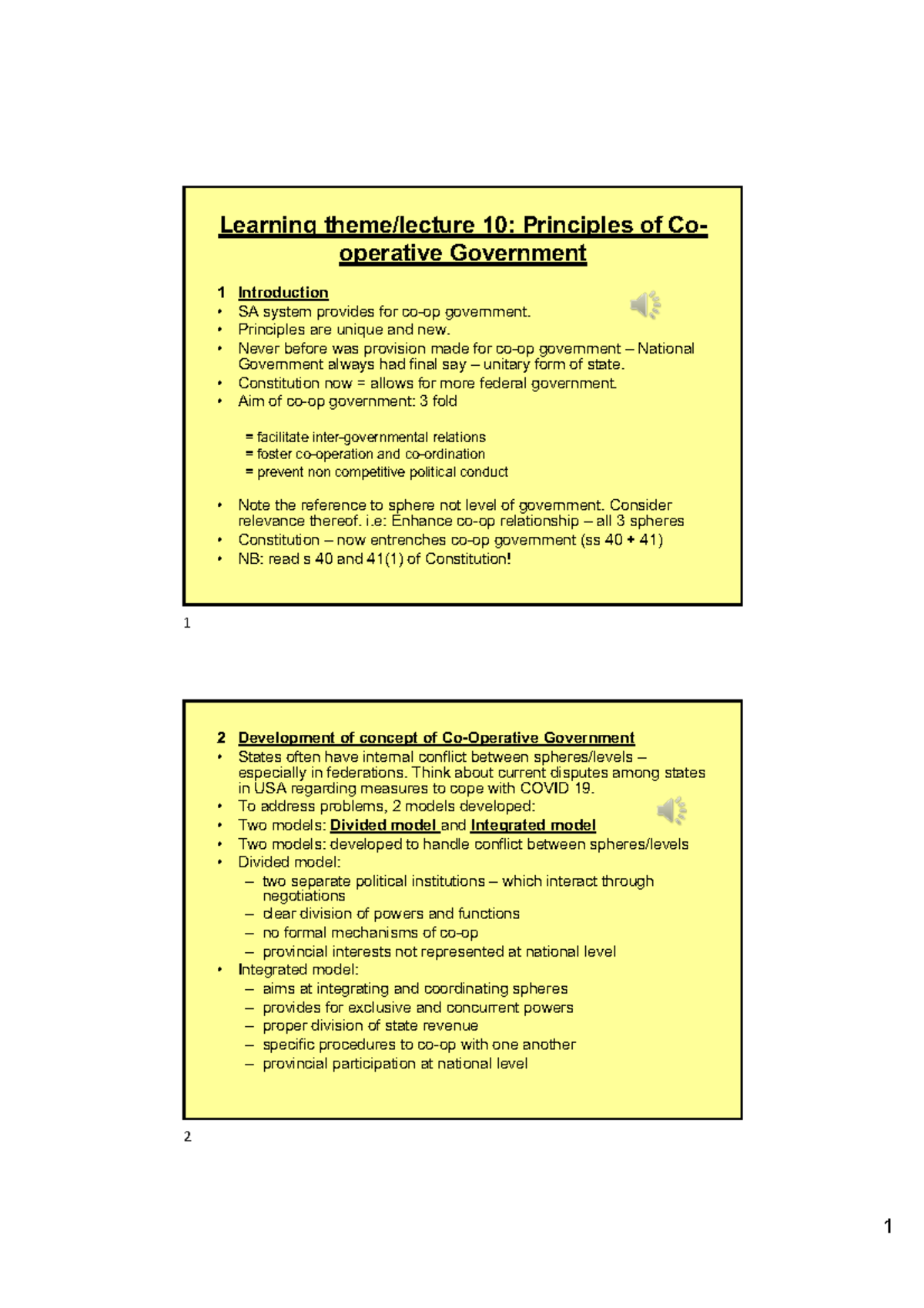Week 5: Chapter 10 - Principles of Cooperative Government - Studocu