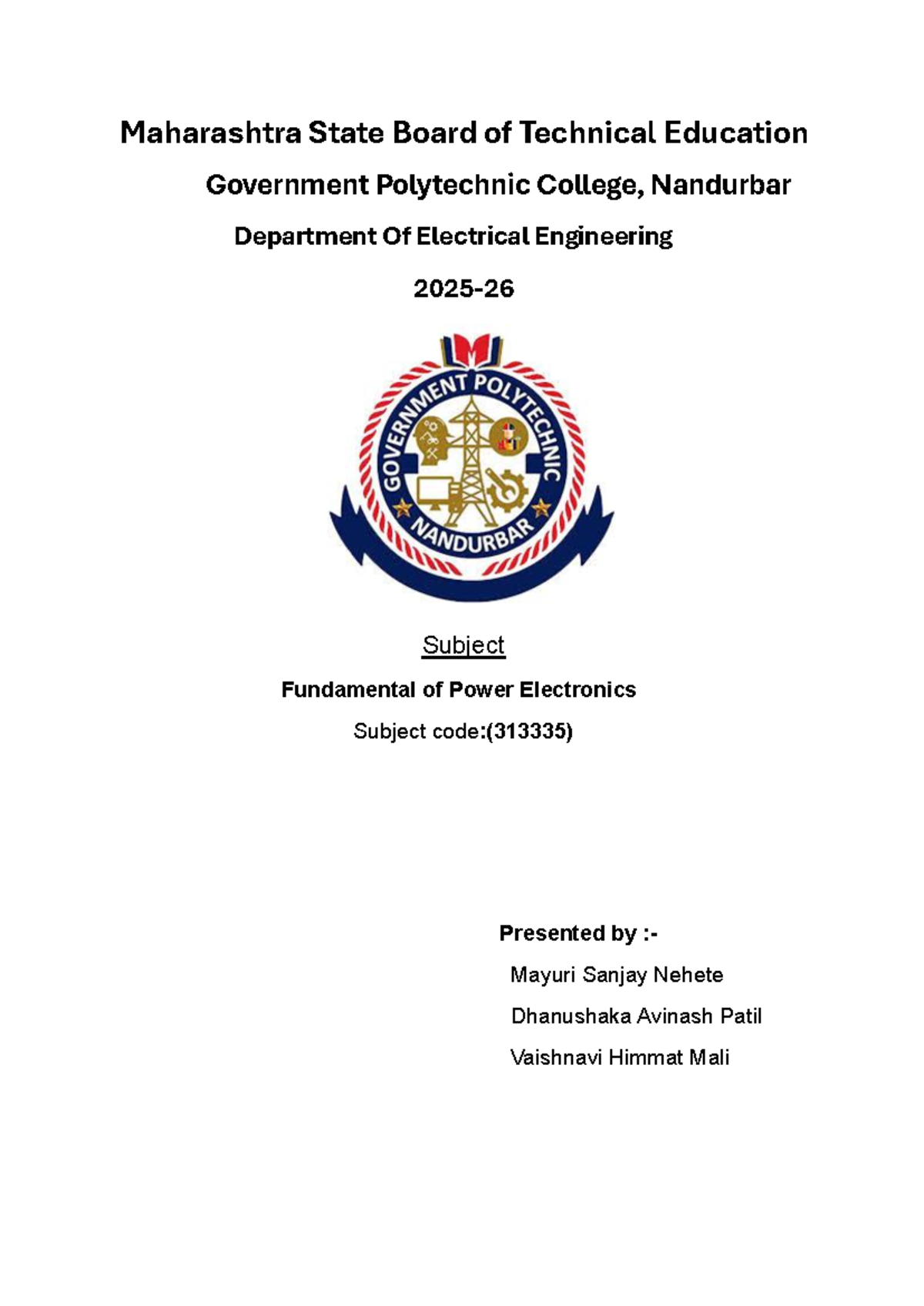 Power Electronics Devices - EE Fundamentals (Course Code: EE101) - Studocu
