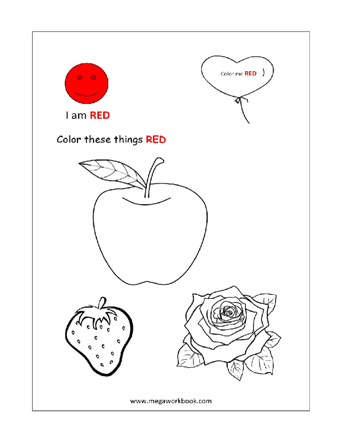 RED - coloring for kids - Bachelor of Science in Psychology - Color me ...