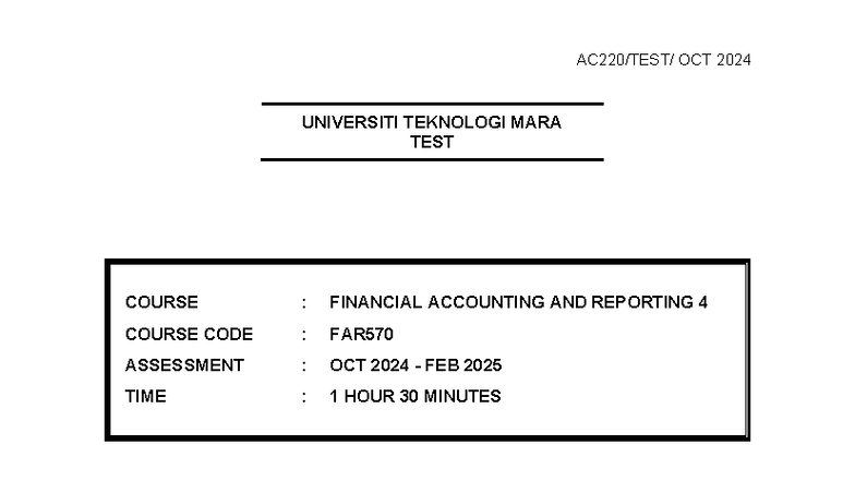 FAR570 CT Q OCT 2024 - Financial Accounting & Reporting Test Questions ...