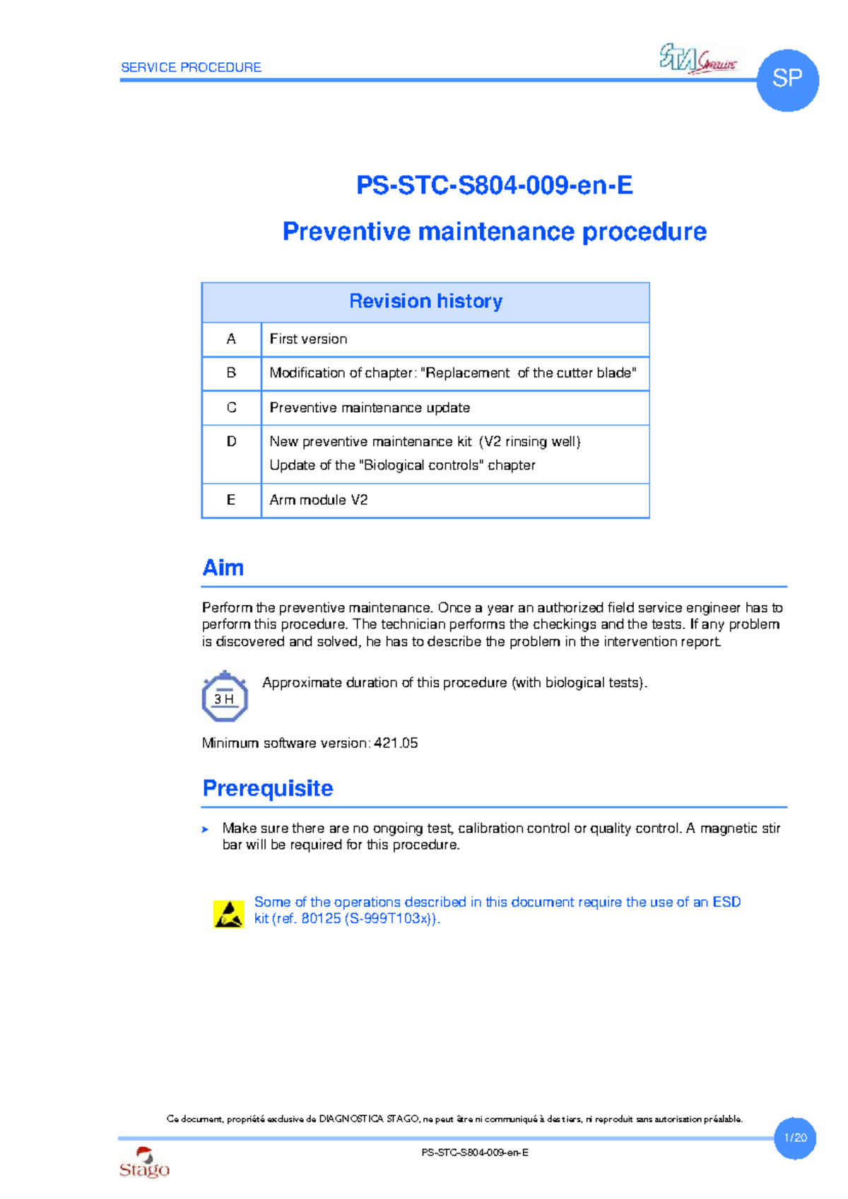 SERVICE PROCEDURE SP: Preventive Maintenance Guidelines for Satellite ...