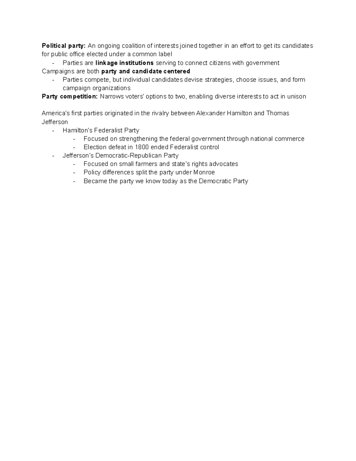 Chapter 8 - Political Parties and Campaigns Notes - Studocu