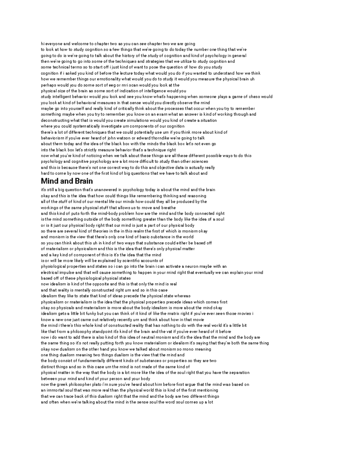 Cognitive Psychology (PSY 101): Chapter 2 - Mind and Behavior Interplay ...