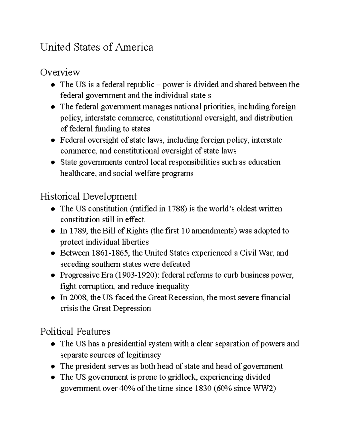 Comparative Politics of the US: Structure & Dynamics Overview - Studocu