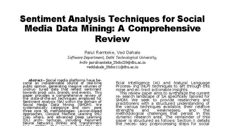 Sentiment Analysis Techniques for Social Media Data Mining: A Review ...