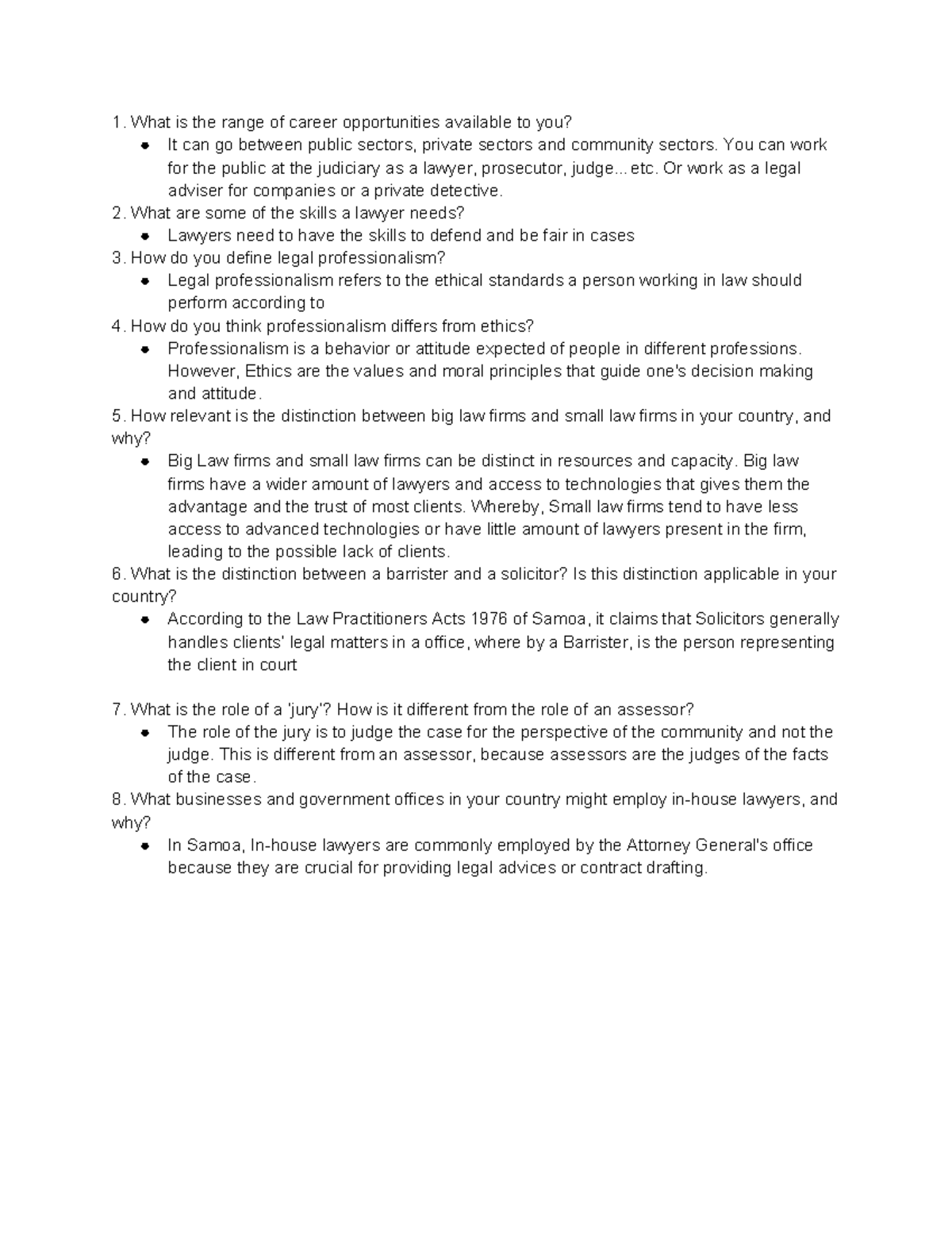 LW110 Week 3 Forum Discussion: Career Paths & Legal Professionalism ...