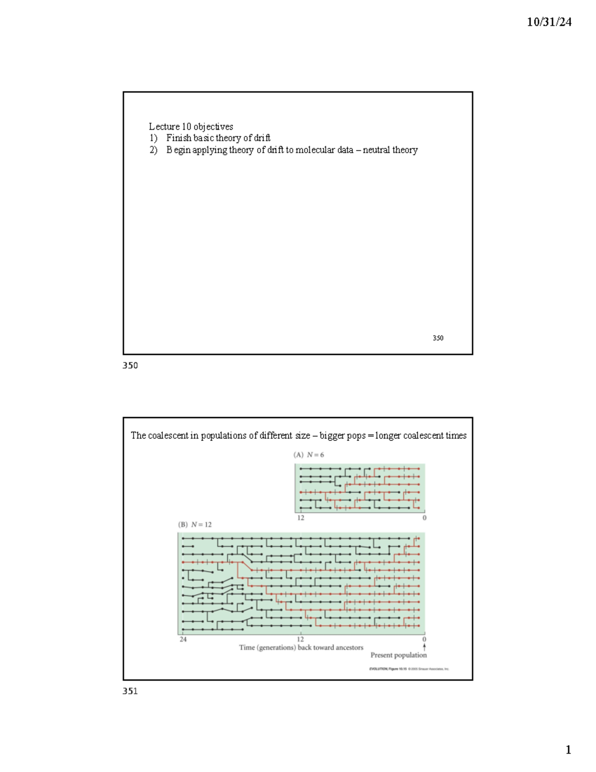 Neutral Theory of Molecular Evolution (EVE100_F24 Lecture Notes) - Studocu