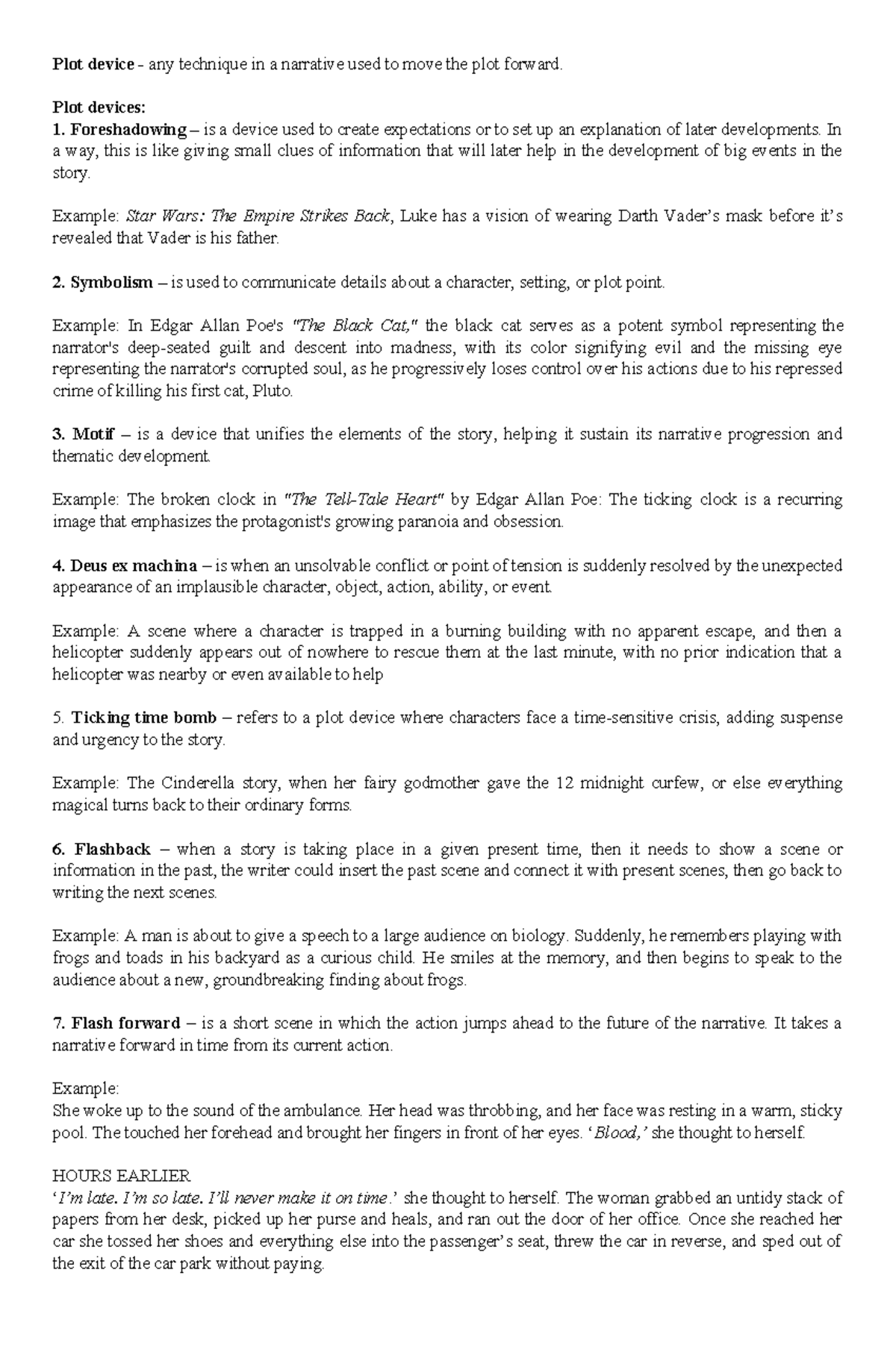 Plot-device- Notes - for the creative writing - Plot device - any ...