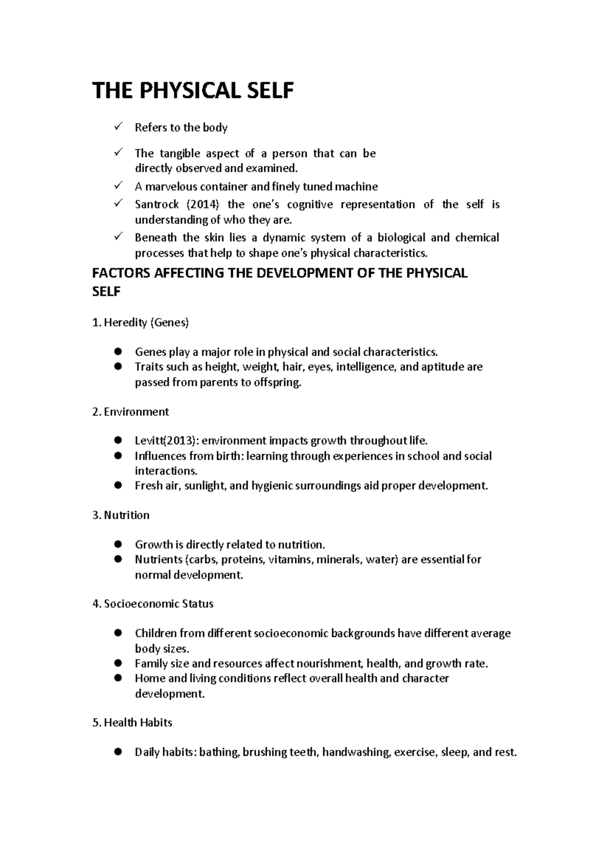 UTS Chapter 5: Understanding the Physical Self and Body Image - Studocu