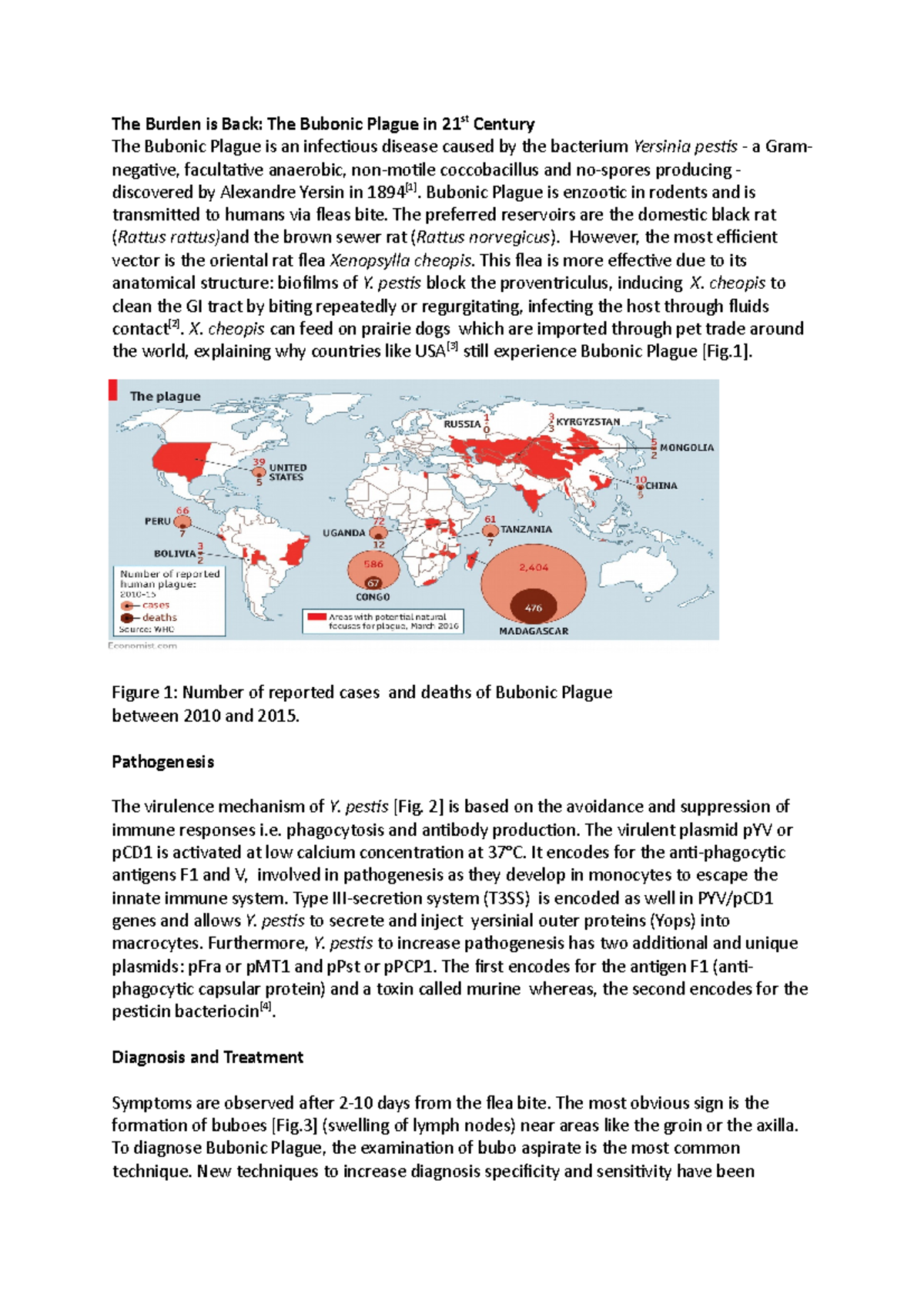 BUB 101: The Bubonic Plague's Resurgence and Pathogenesis in the 21st ...
