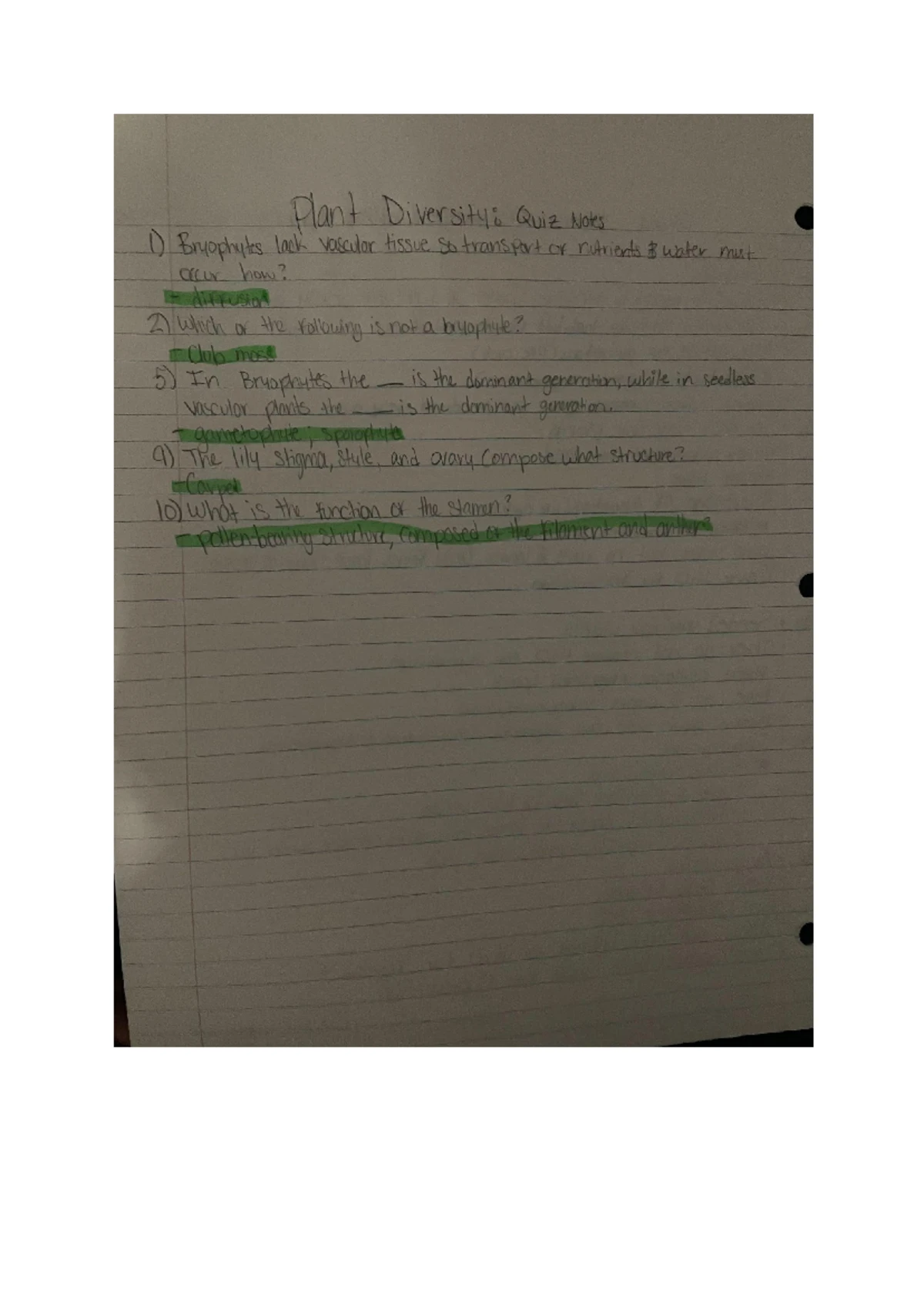 Animal Diversity I Worksheet - BSC1011L Lab Worksheet Animal Diversity ...