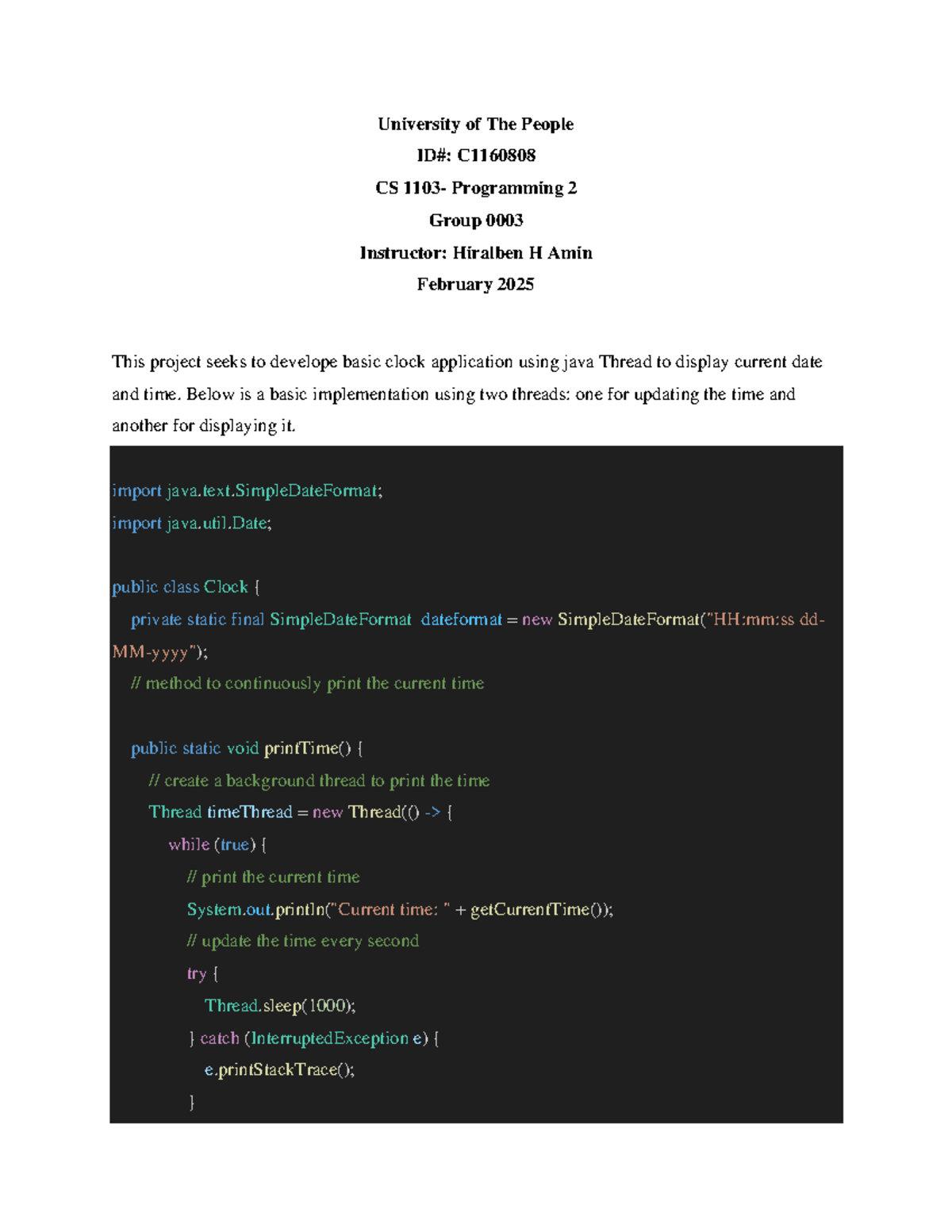 CS 1103 - Assignment 3 - University of The People ID#: C CS 1103 ...