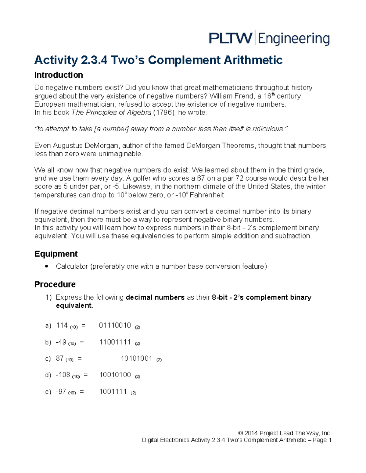 2.3.4.A Lesson on Two's Complement Arithmetic Techniques - Studocu