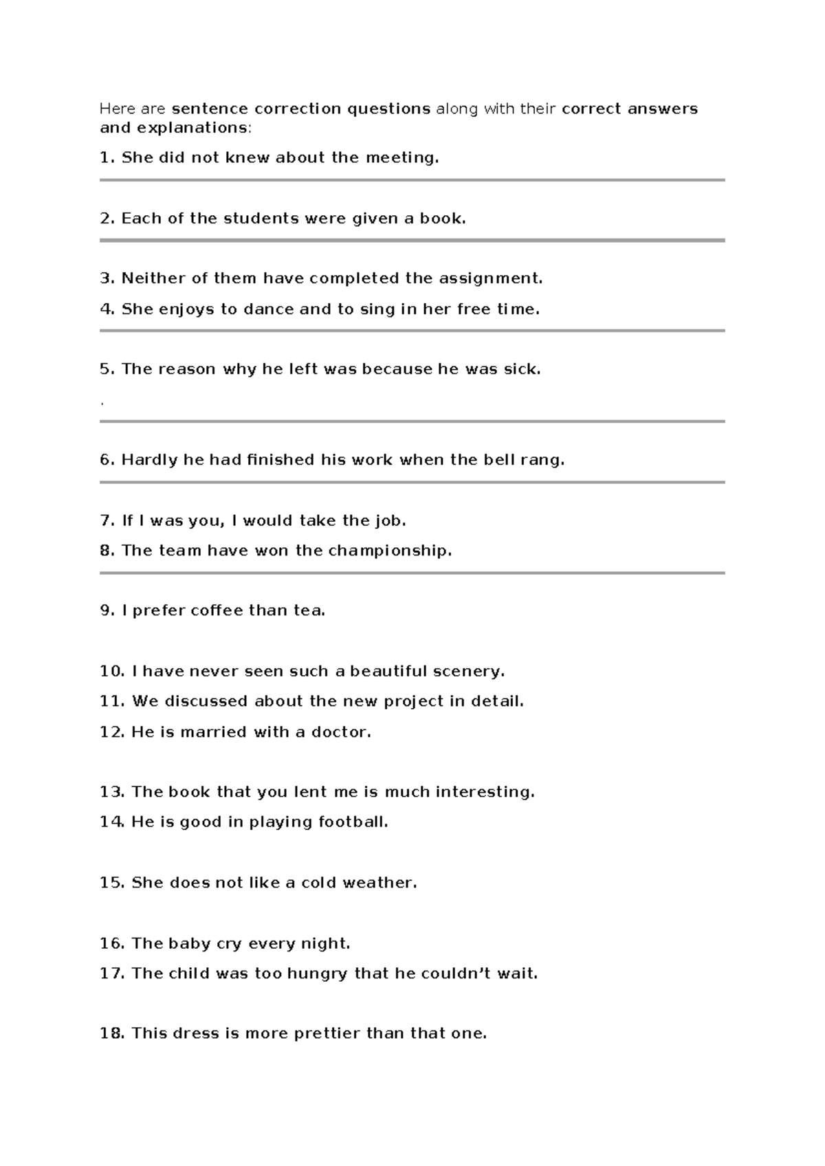 SC Question Review - Answers and Explanations for Sentence Corrections ...