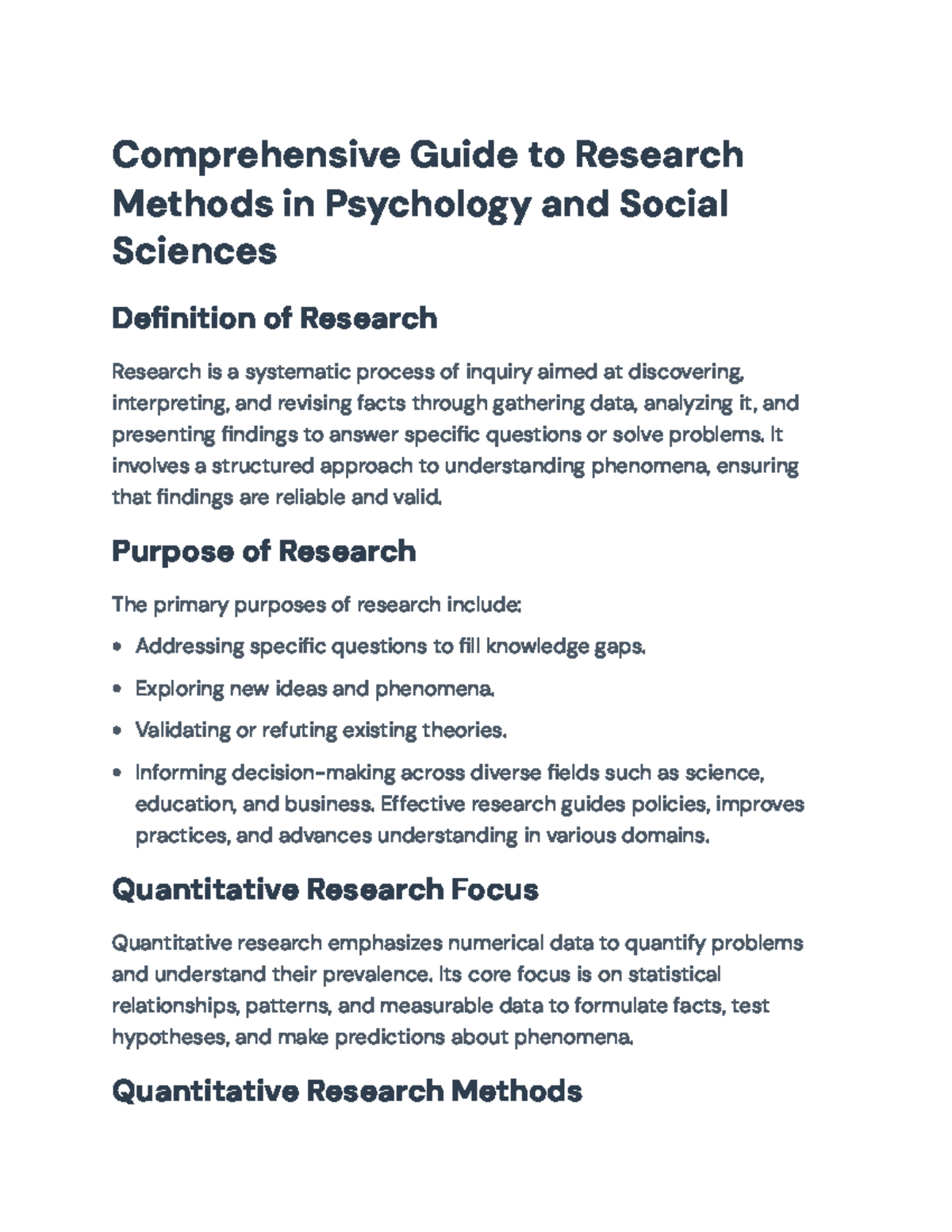 Comprehensive Guide to Research Methods in Psychology & Social Sciences ...