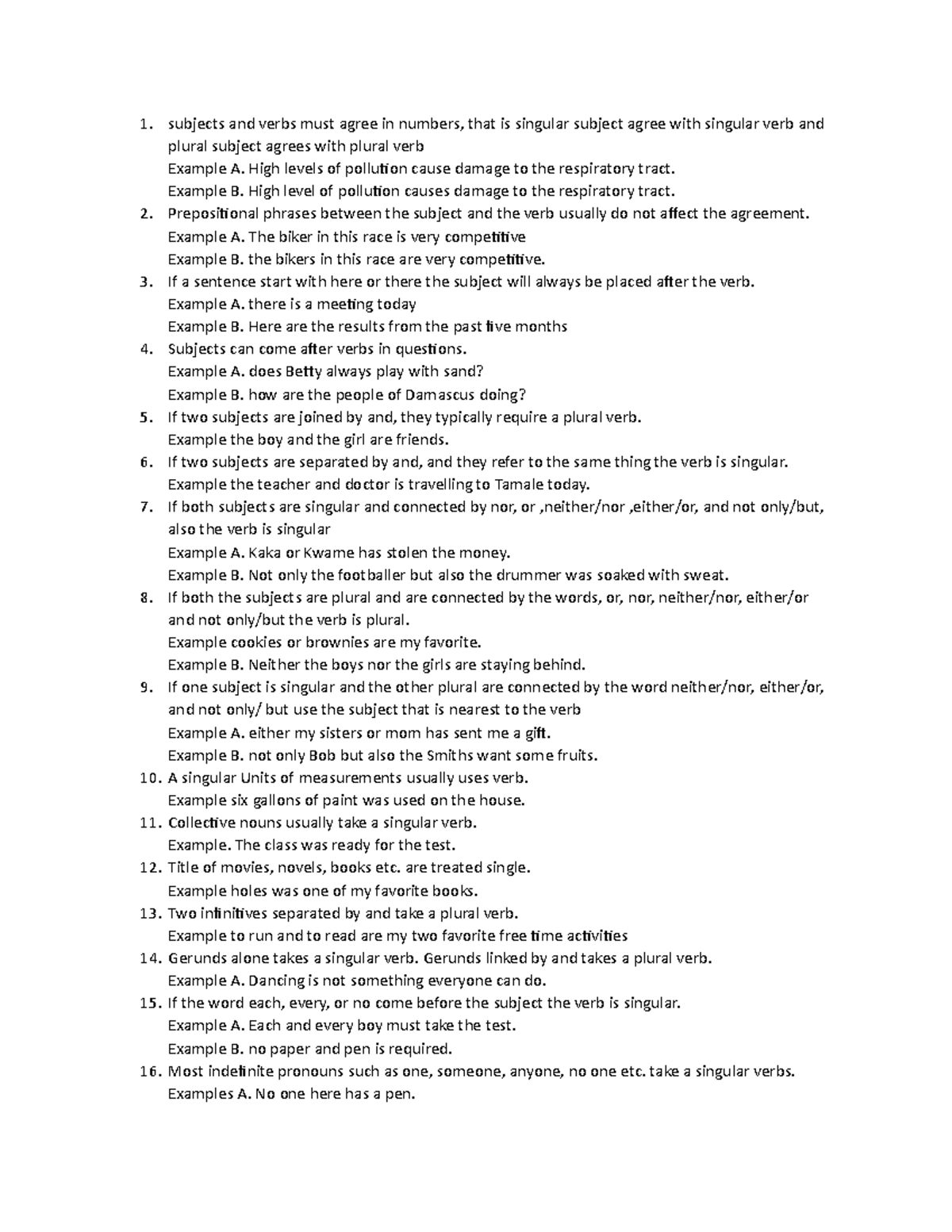 Subject-Verb Agreement Rules: Understanding Singular and Plural Forms -  Studocu