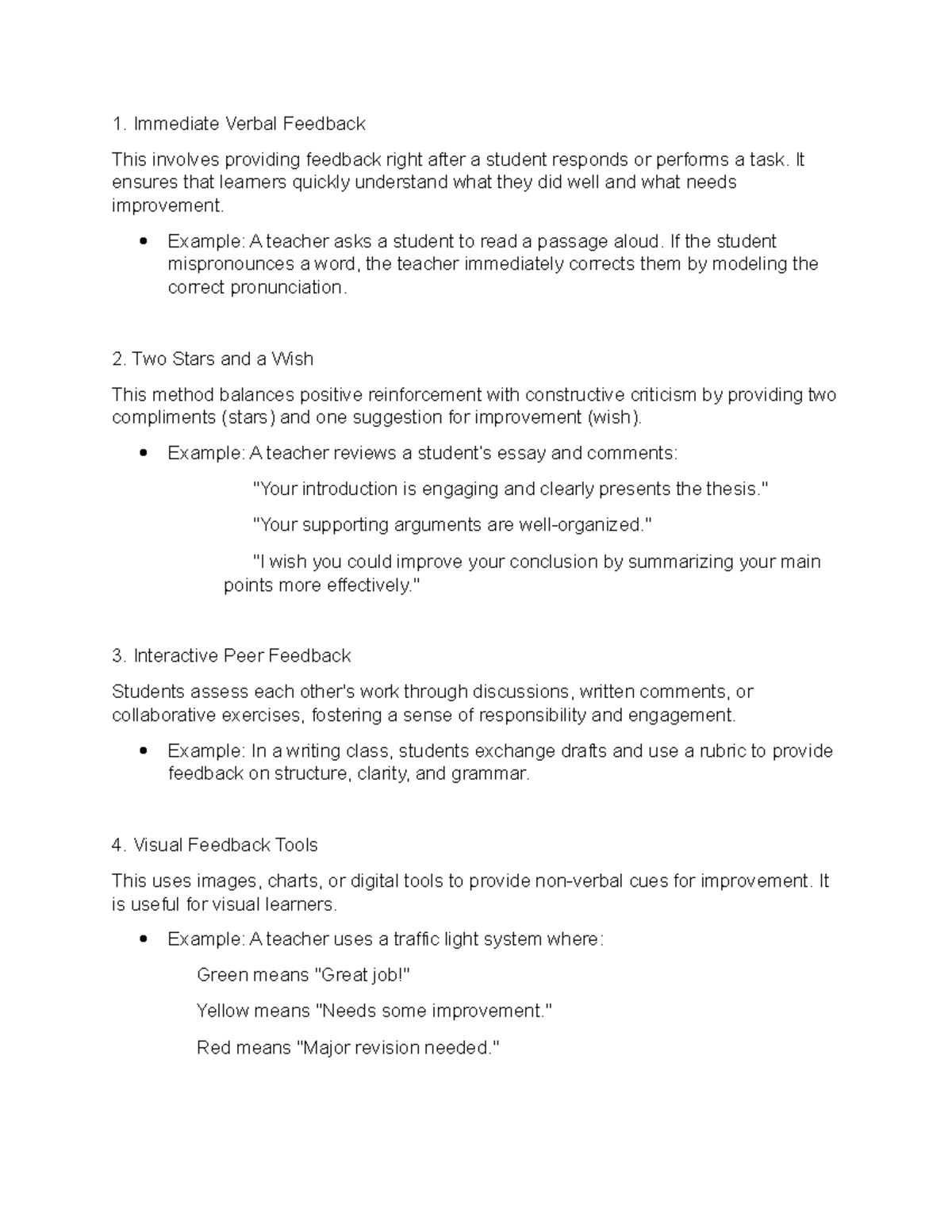 Feedback Mechanisms: Strategies for Effective Student Assessment - Studocu