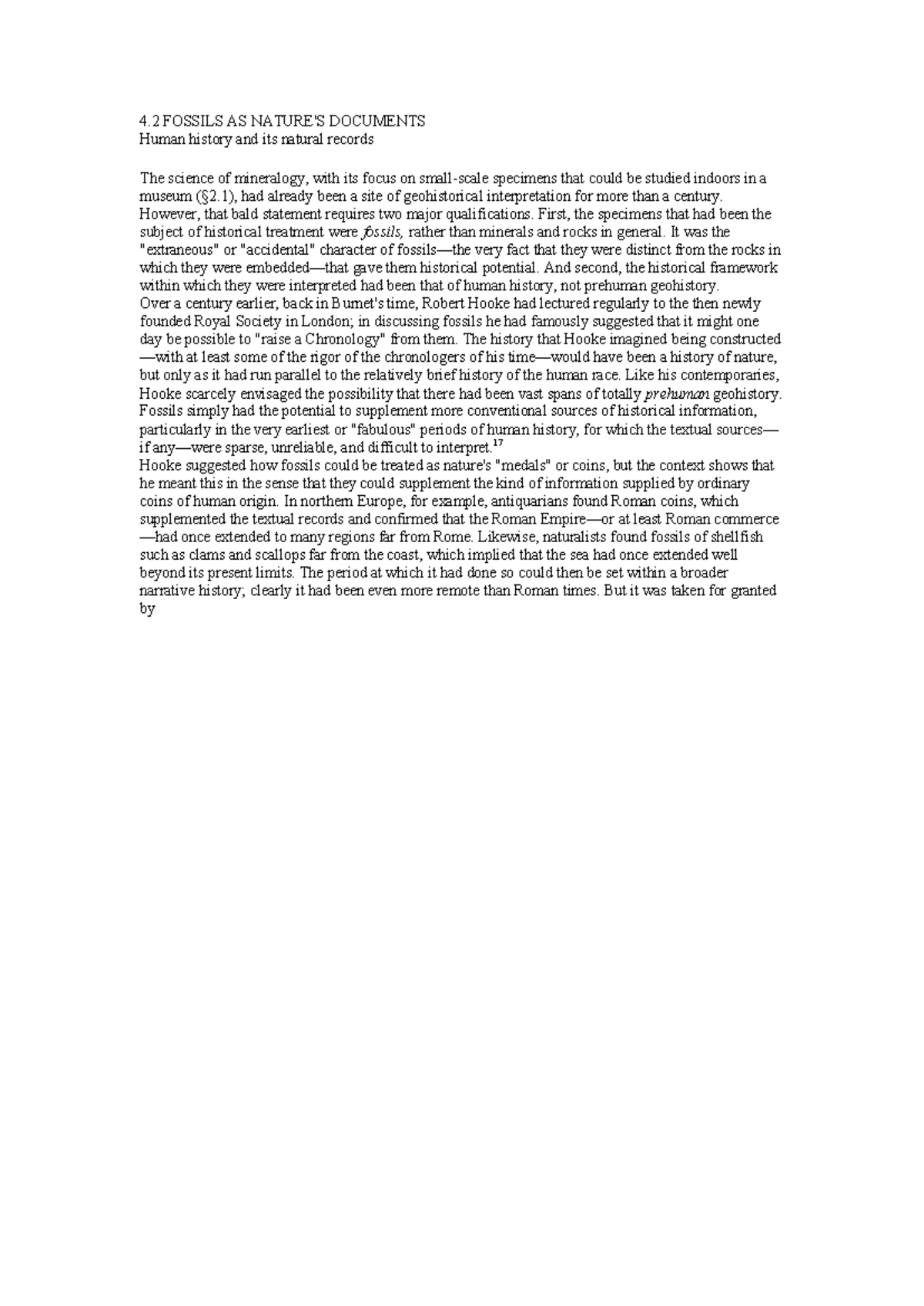 Rudwick, Bursting the limits (selection on fossils) - 4 FOSSILS AS ...