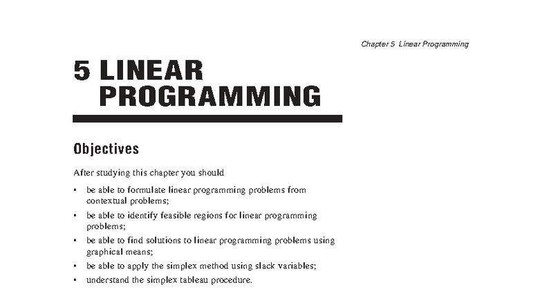 Linear Programming - MYP-5 Extended Worksheet: Chapter 5 Insights - Studocu