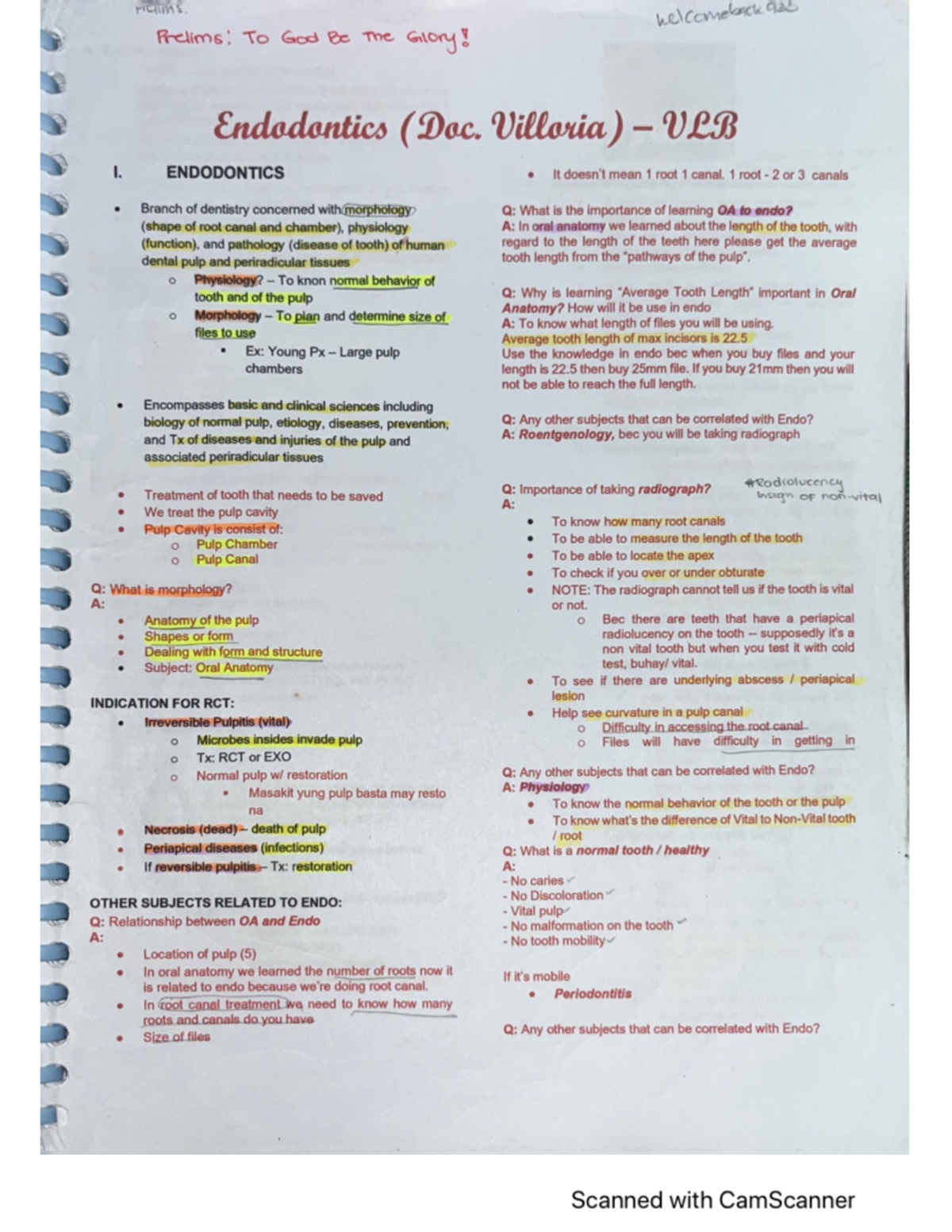 Endodontics Notes - Restorative Dentistry - Studocu