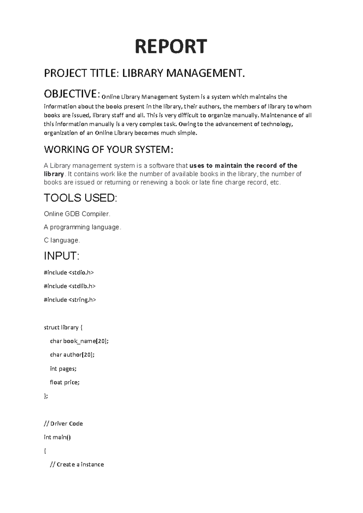 PPS 4 - GOOD NOTES - PROJECT TITLE: LIBRARY MANAGEMENT. OBJECTIVE ...